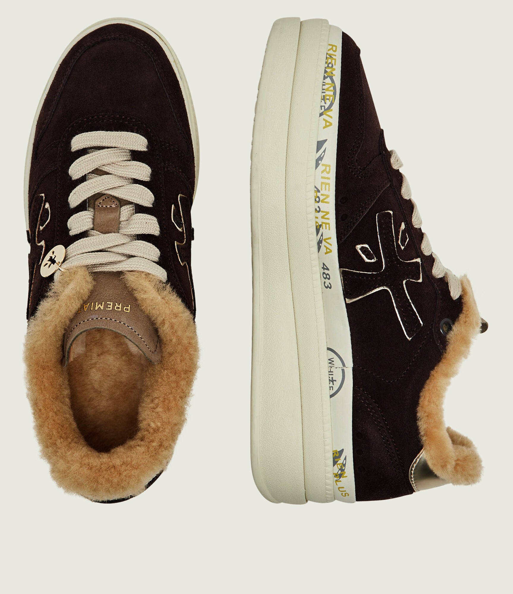 Premiata Sneakers Micol | piele întoarsă (zamsz) | cu adaos de lână | shearling