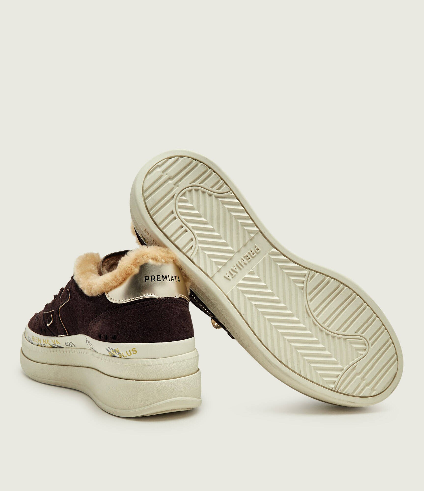 Premiata Sneakers Micol | piele întoarsă (zamsz) | cu adaos de lână | shearling