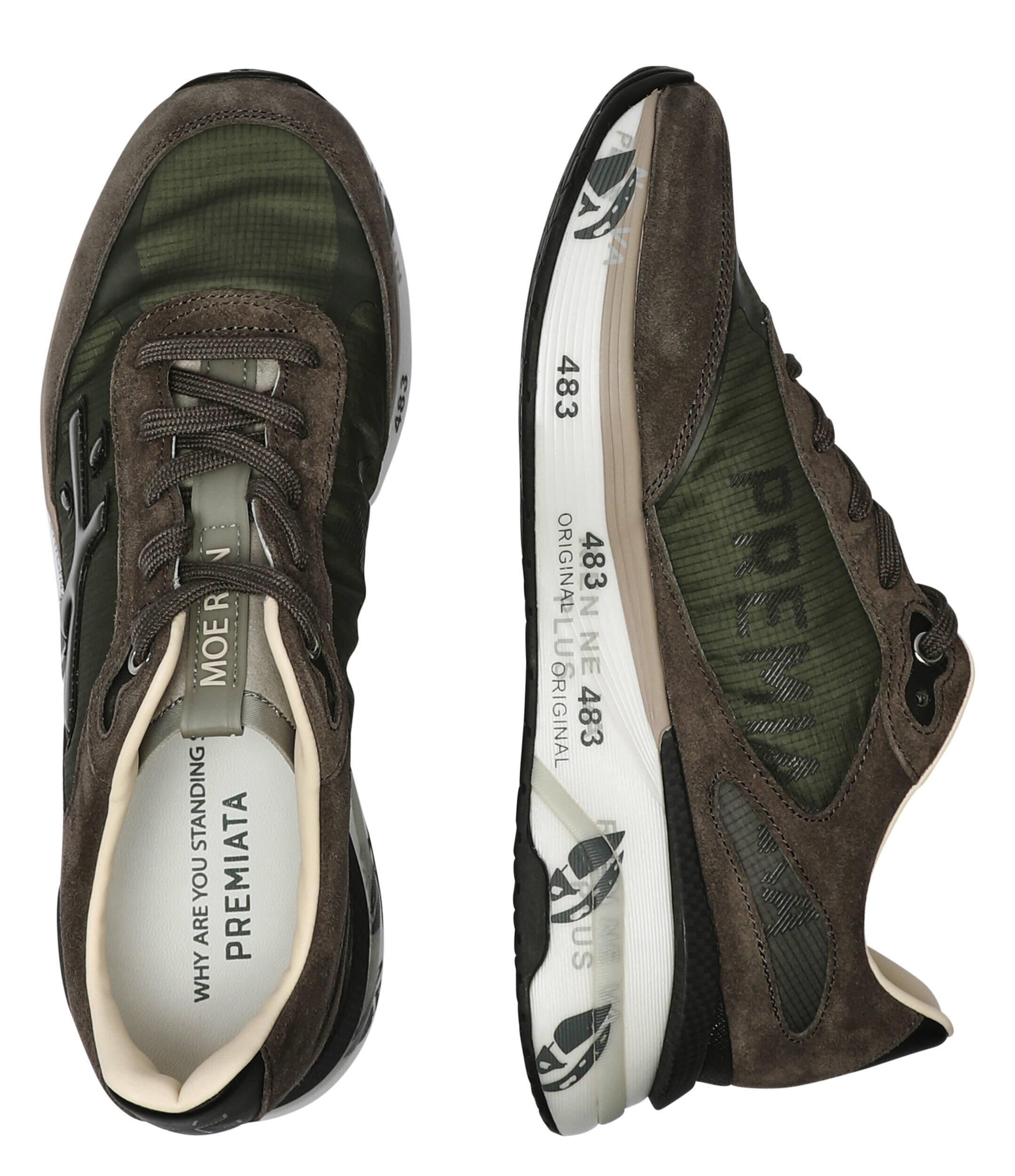 Premiata Sneakers MOERUN cu adaos de piele
