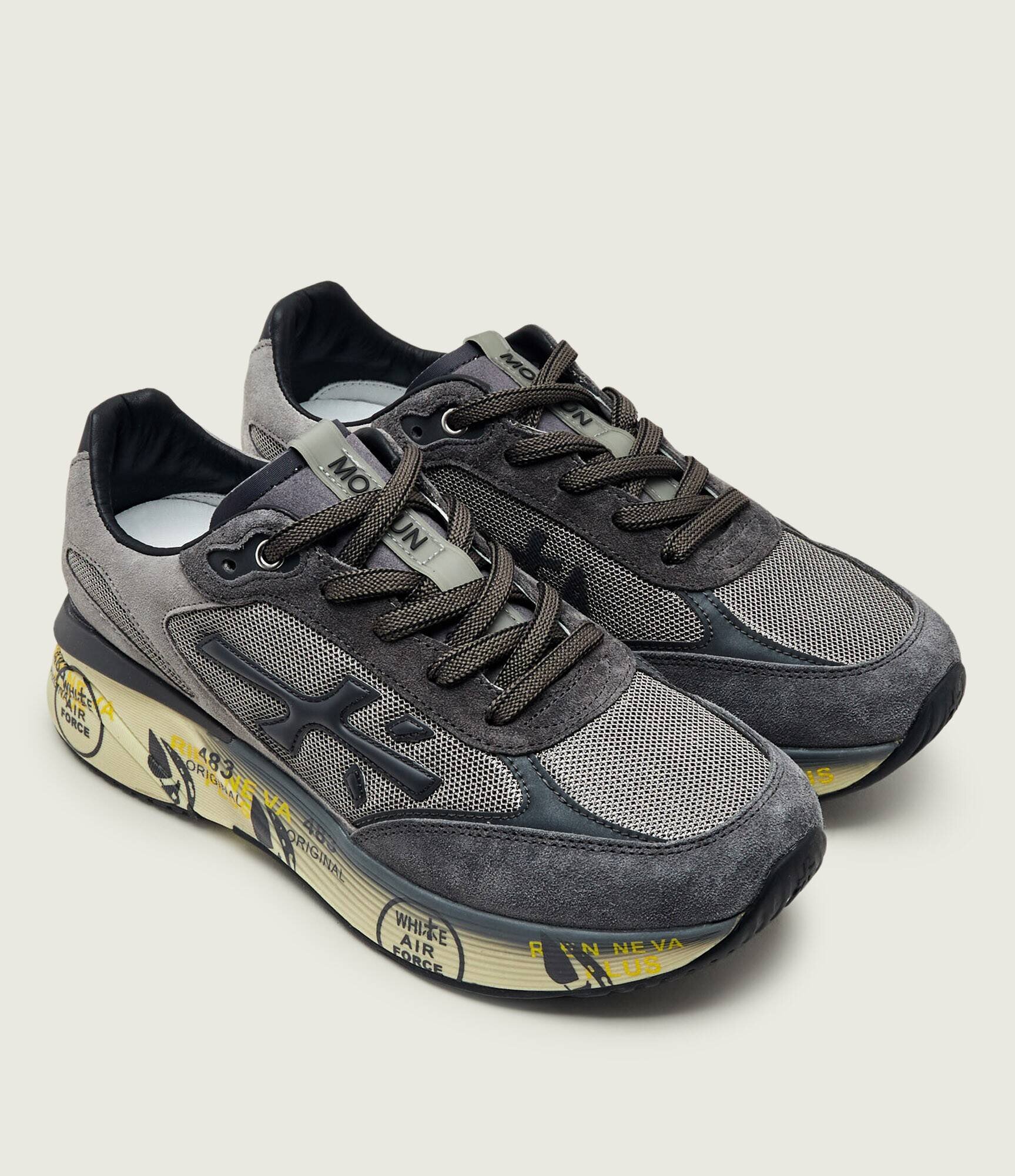 Premiata Sneakers Moerun cu adaos de piele | piele întoarsă