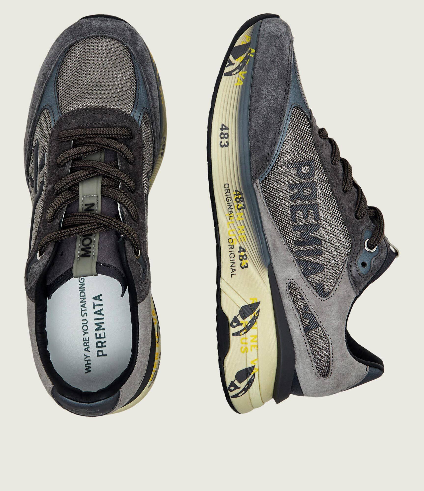 Premiata Sneakers Moerun cu adaos de piele | piele întoarsă