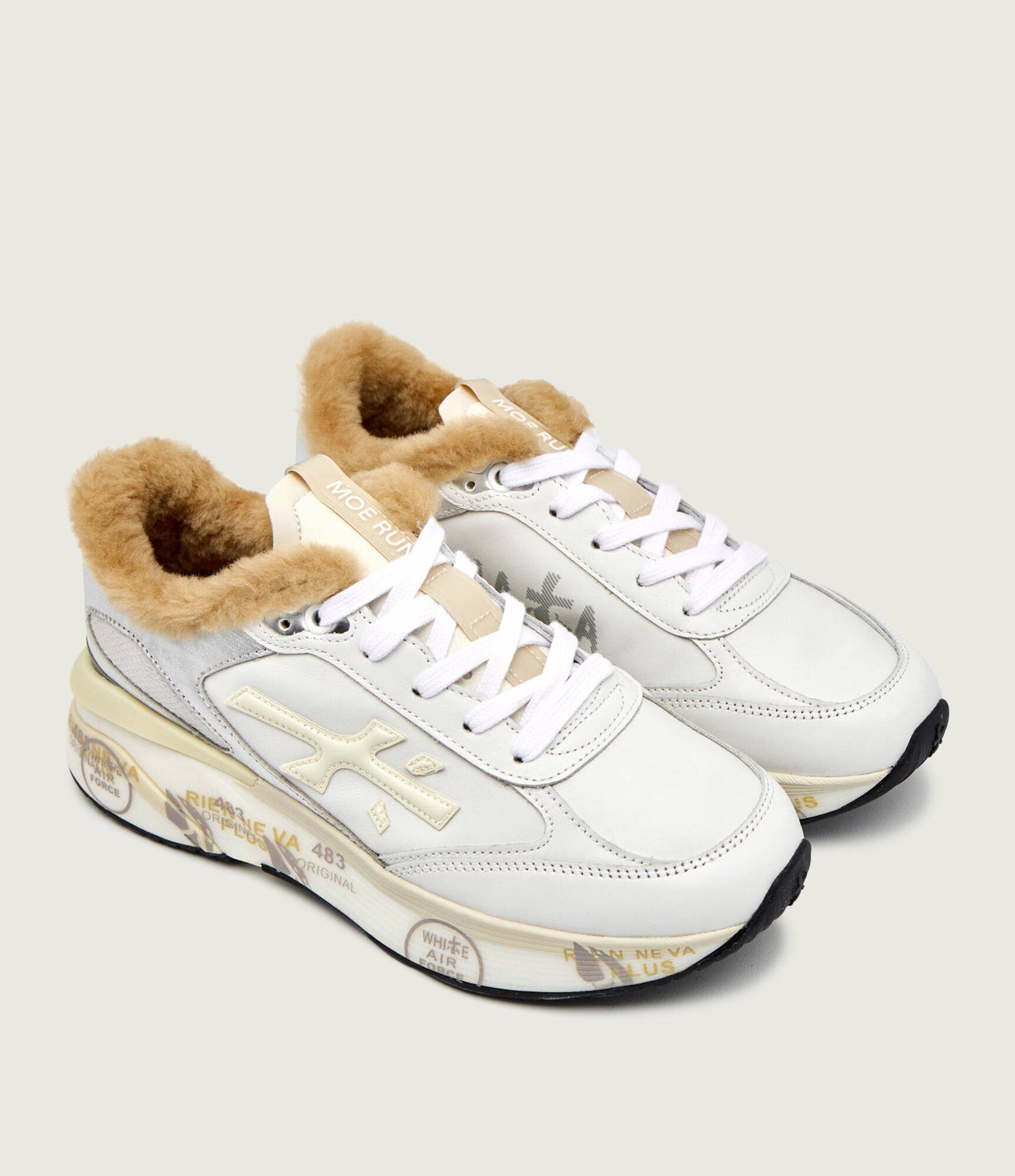 Premiata Teniși din piele MOERUND cu adaos de lână | shearling