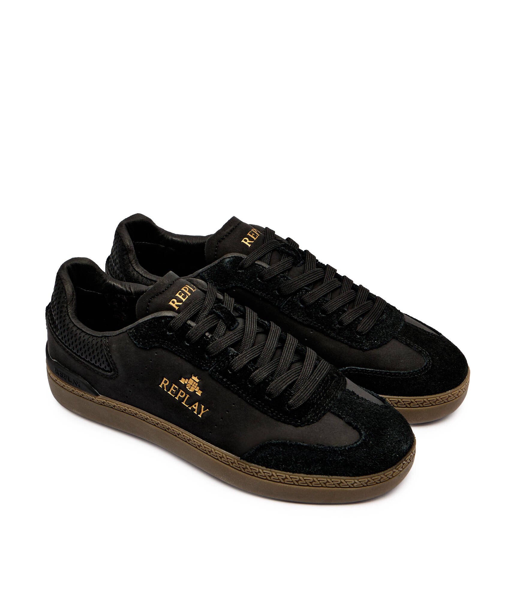 Replay Sneakers cu adaos de piele