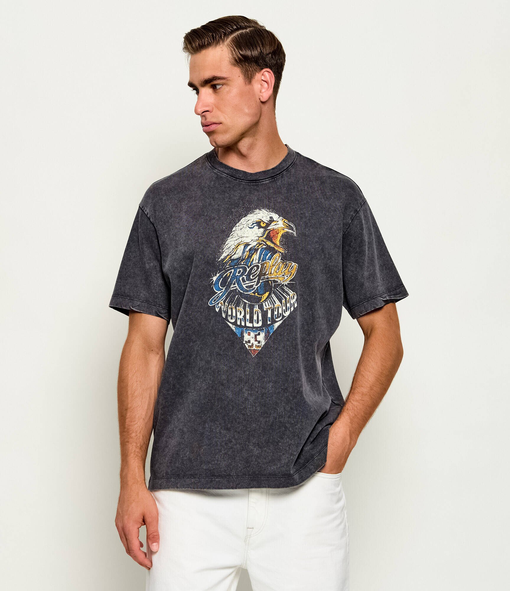 Replay Tricou Fearless World Tour | regular fit