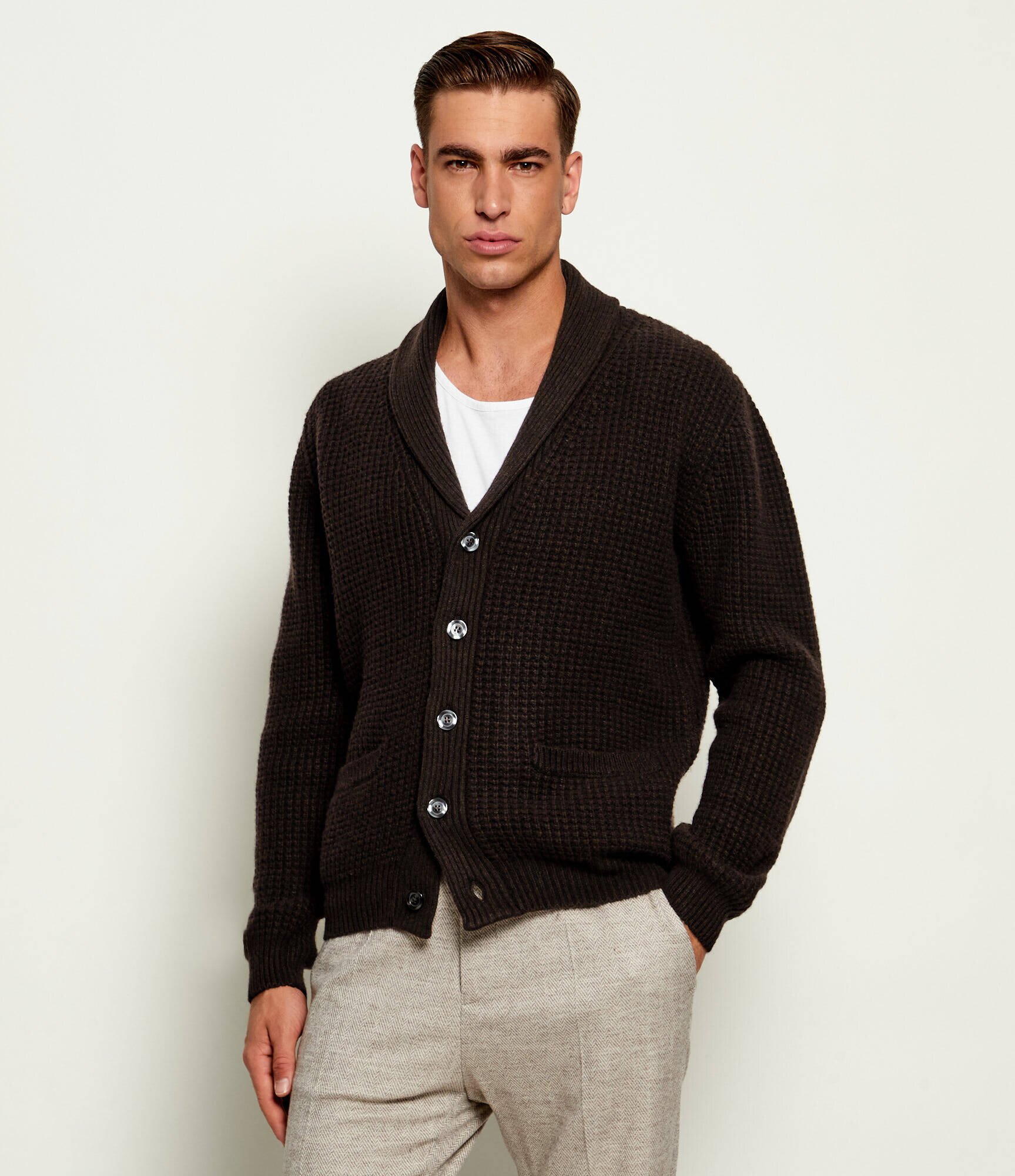 SAND COPENHAGEN Cardigan Mason | Loose fit cu adaos de lână și cașmir