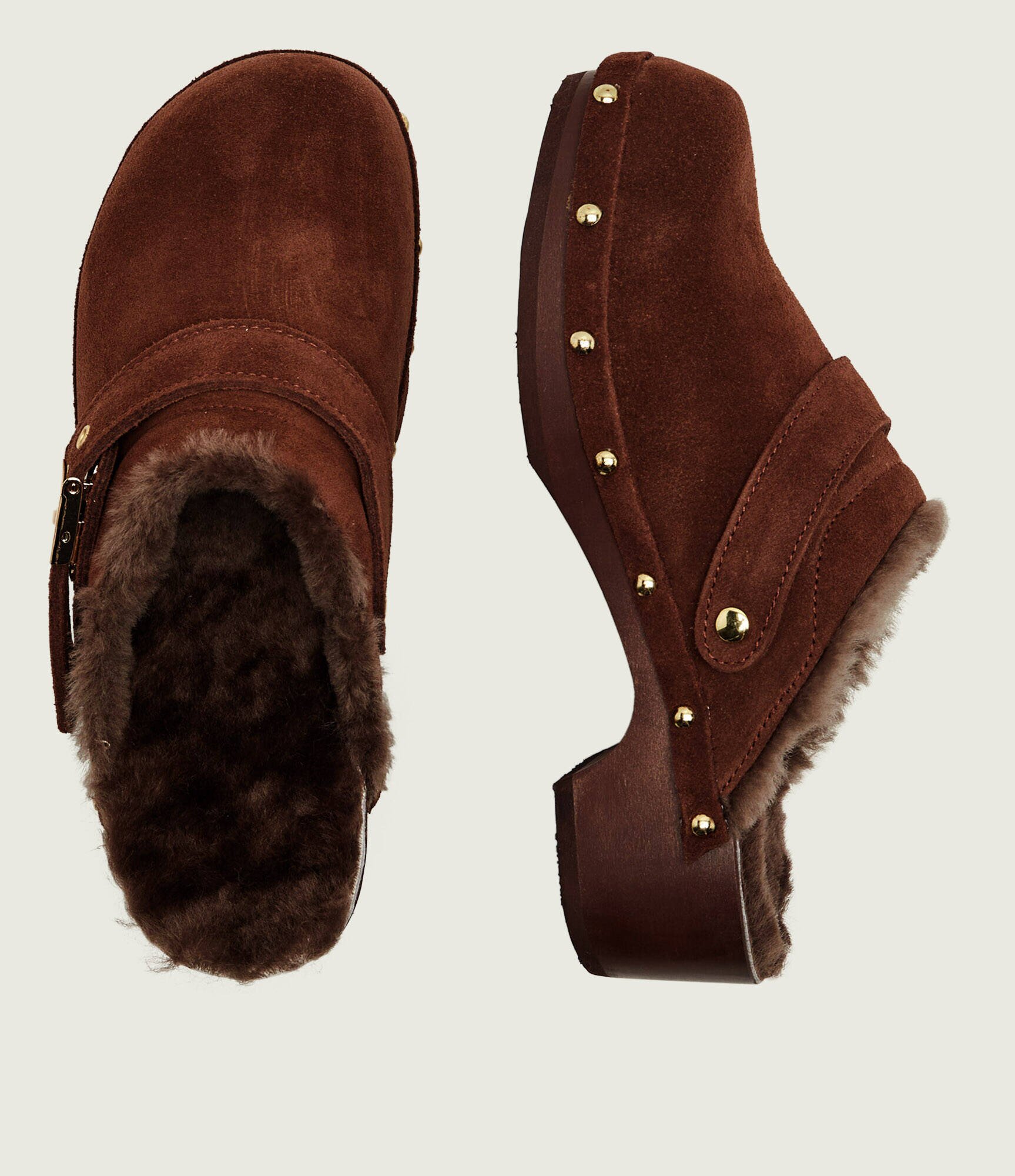 Scholl Mules (încălțăminte) Pescura Robin | piele întoarsă | shearling cu adaos de lână