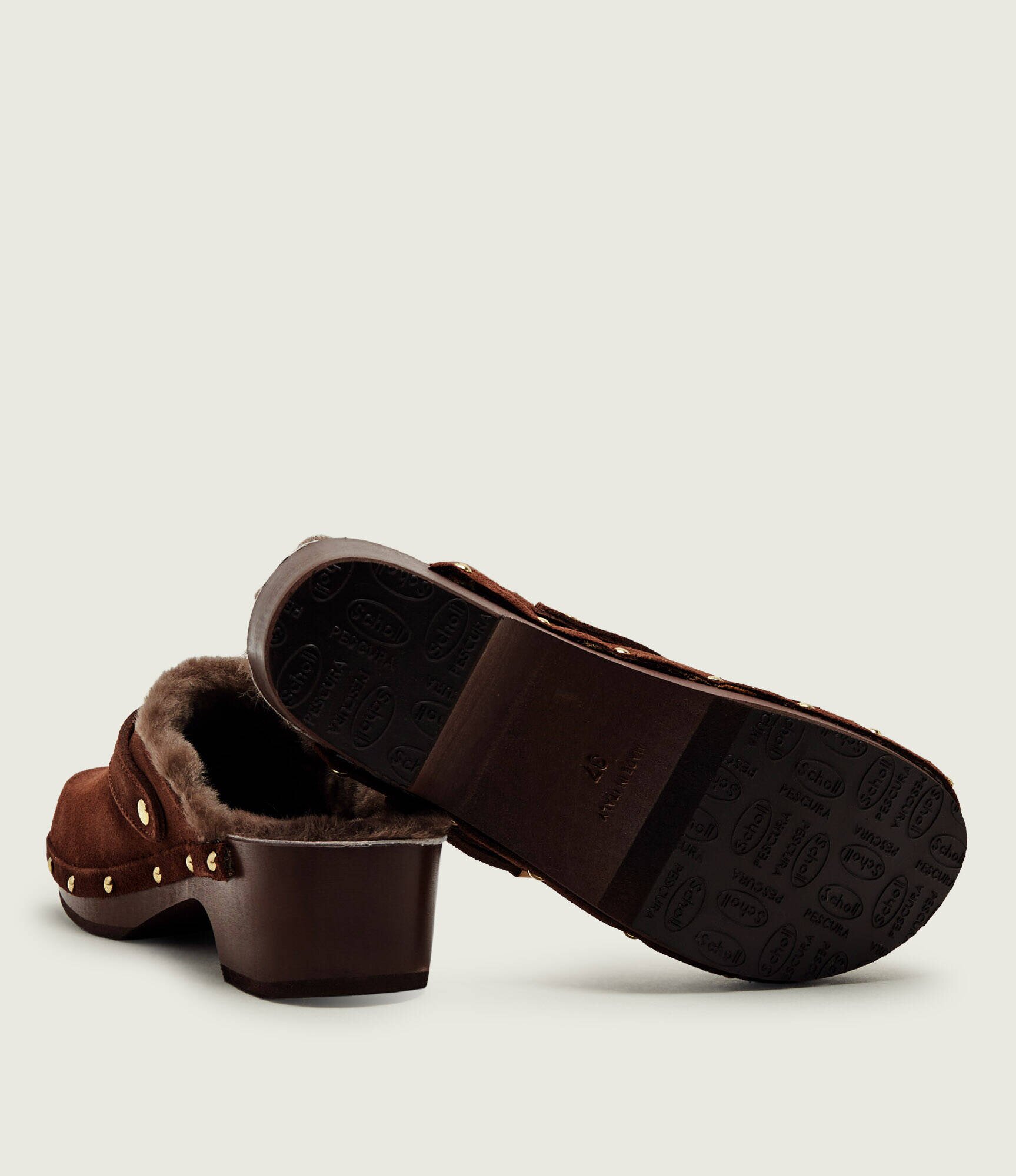 Scholl Mules (încălțăminte) Pescura Robin | piele întoarsă | shearling cu adaos de lână