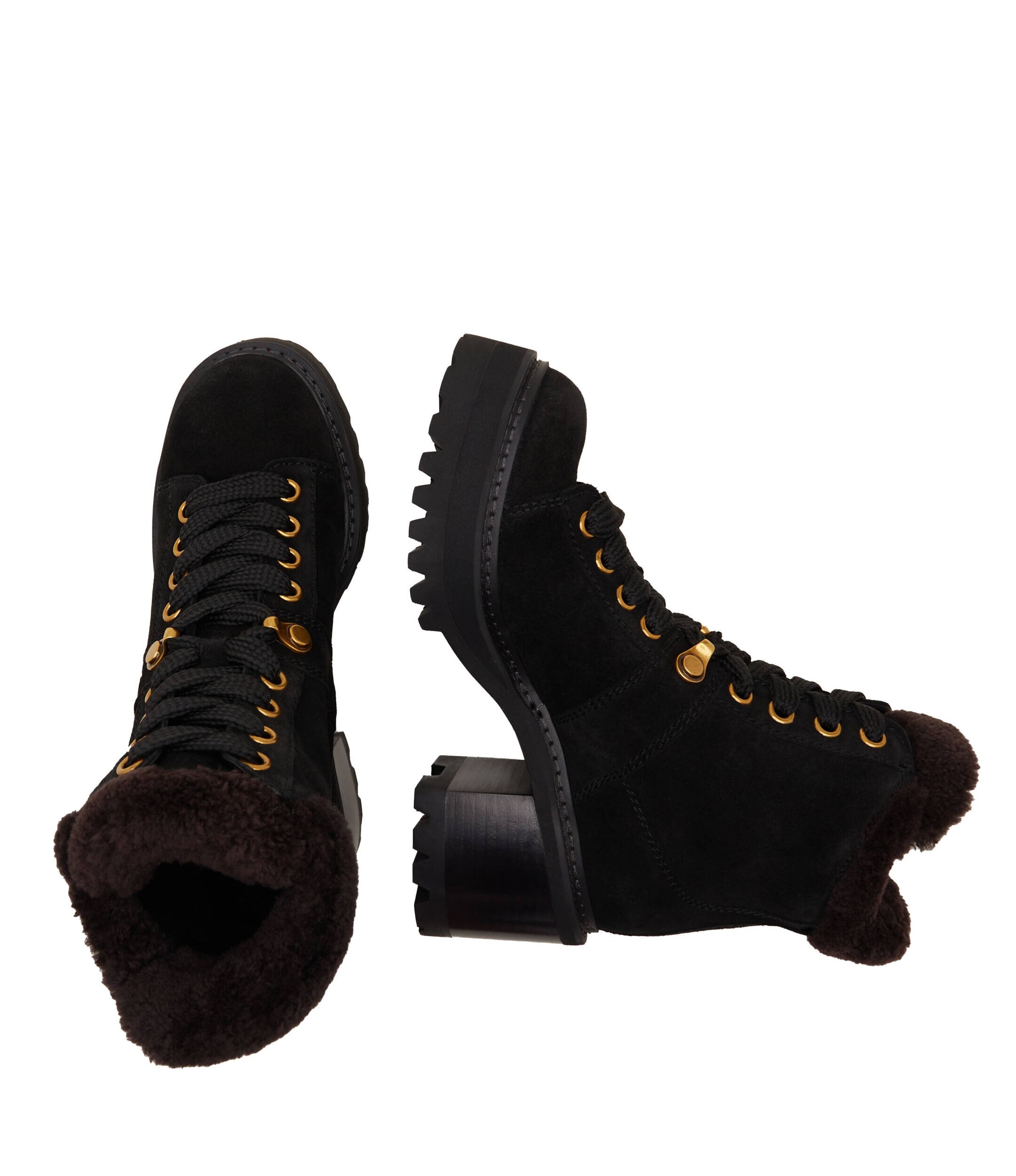 See By Chloé Botine cu toc | shearling | piele întoarsă (zamsz) | cu adaos de lână