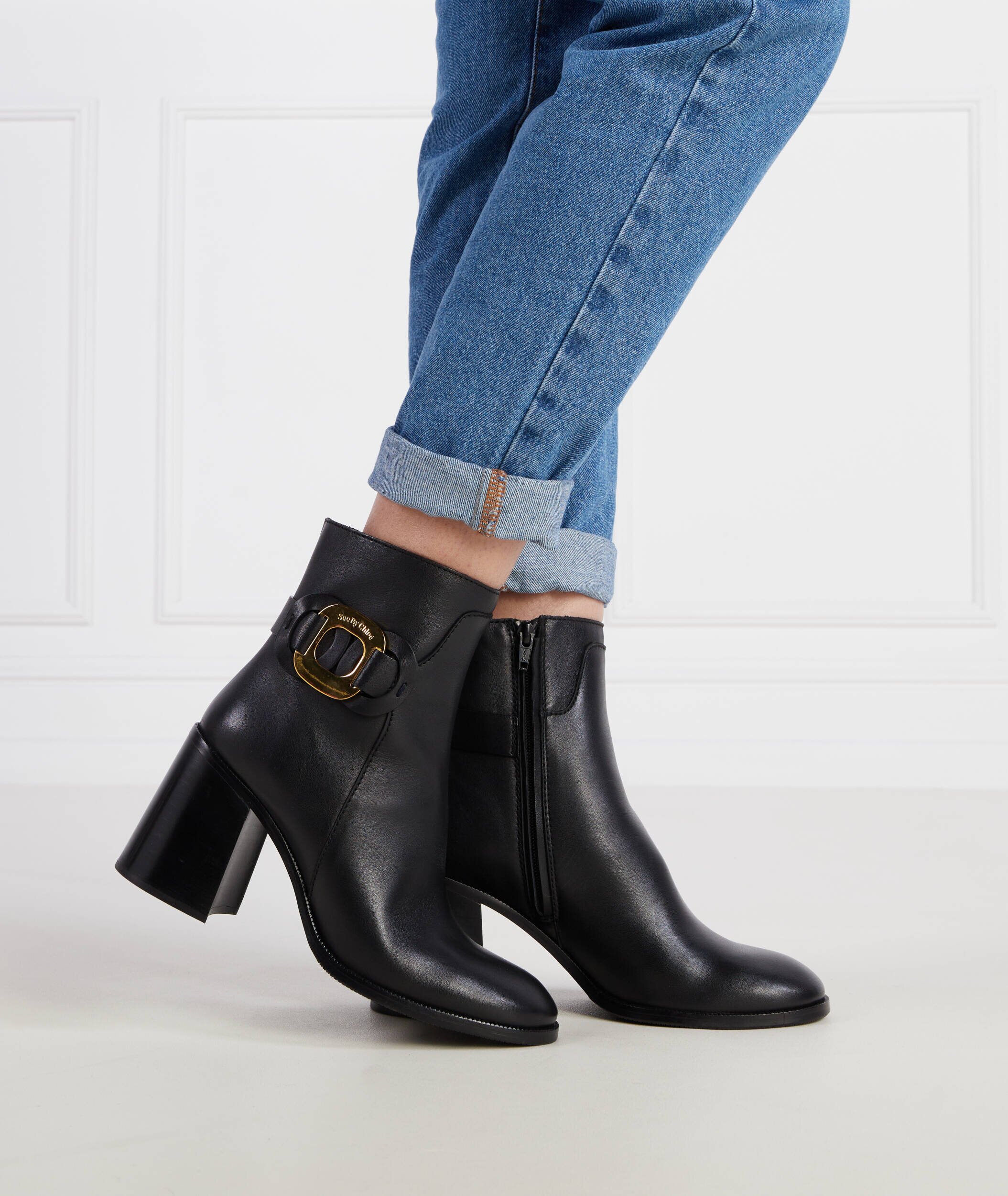 See By Chloé De piele botine cu toc Chany