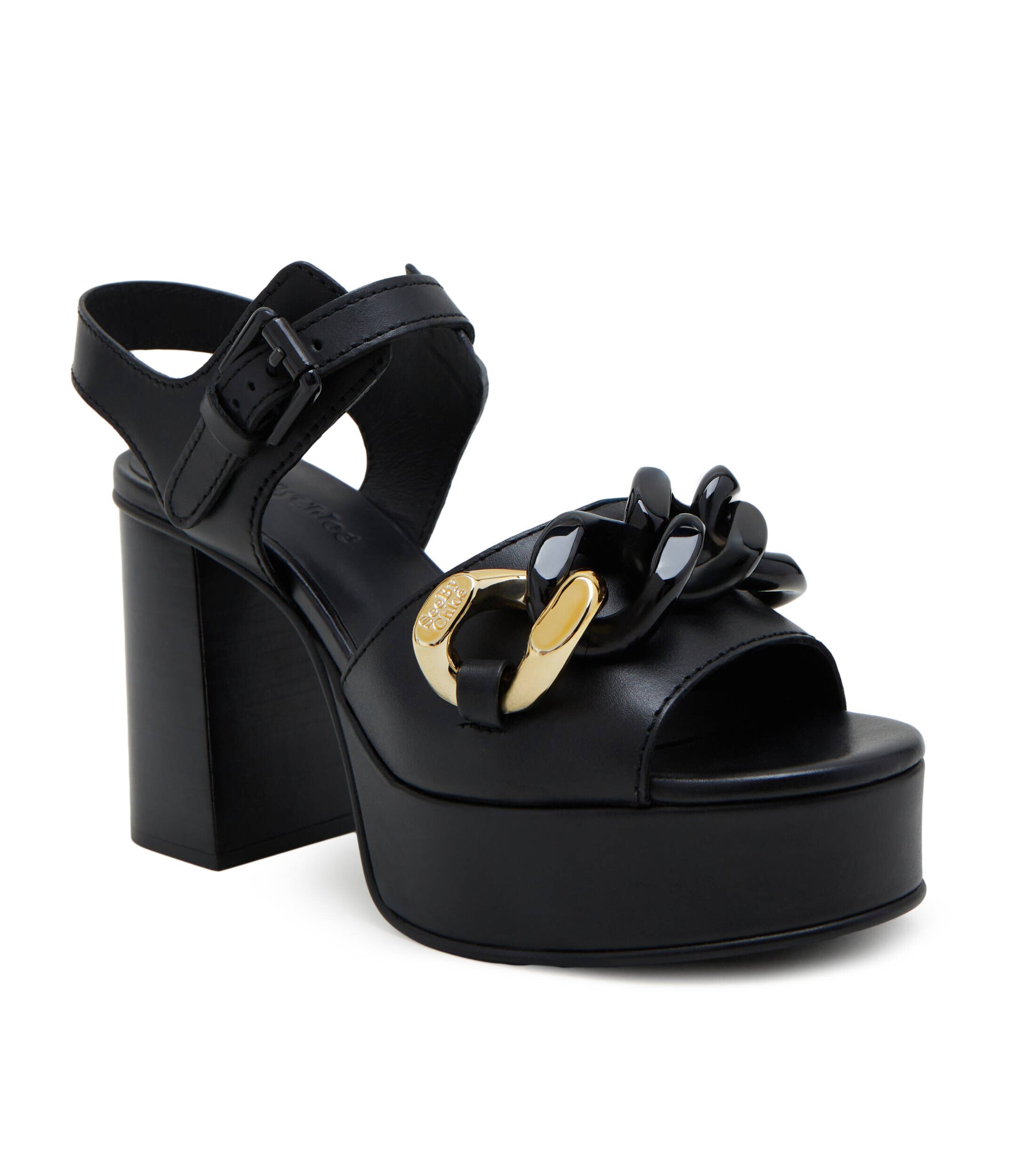 See By Chloé De piele sandale cu toc gros Monyca