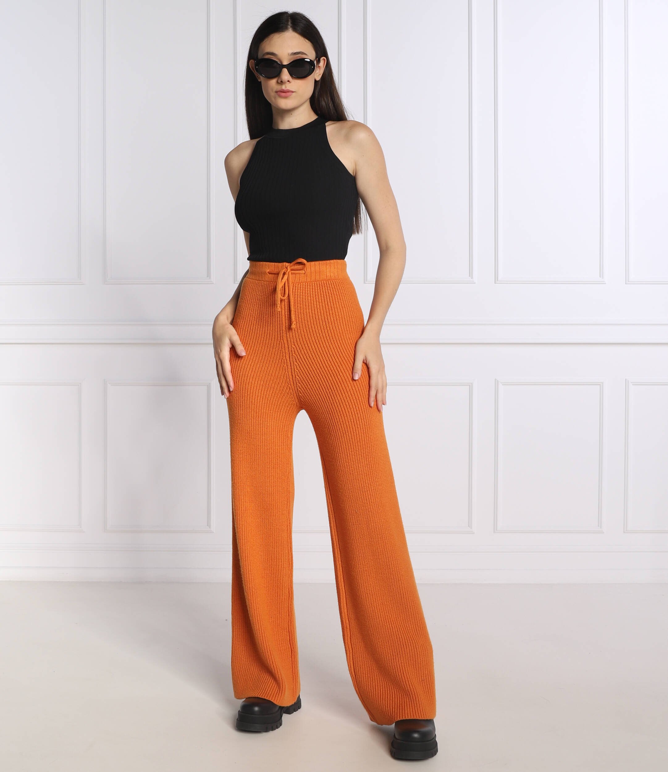 Silvian Heach Pantaloni de tricot | Straight fit cu adaos de lână