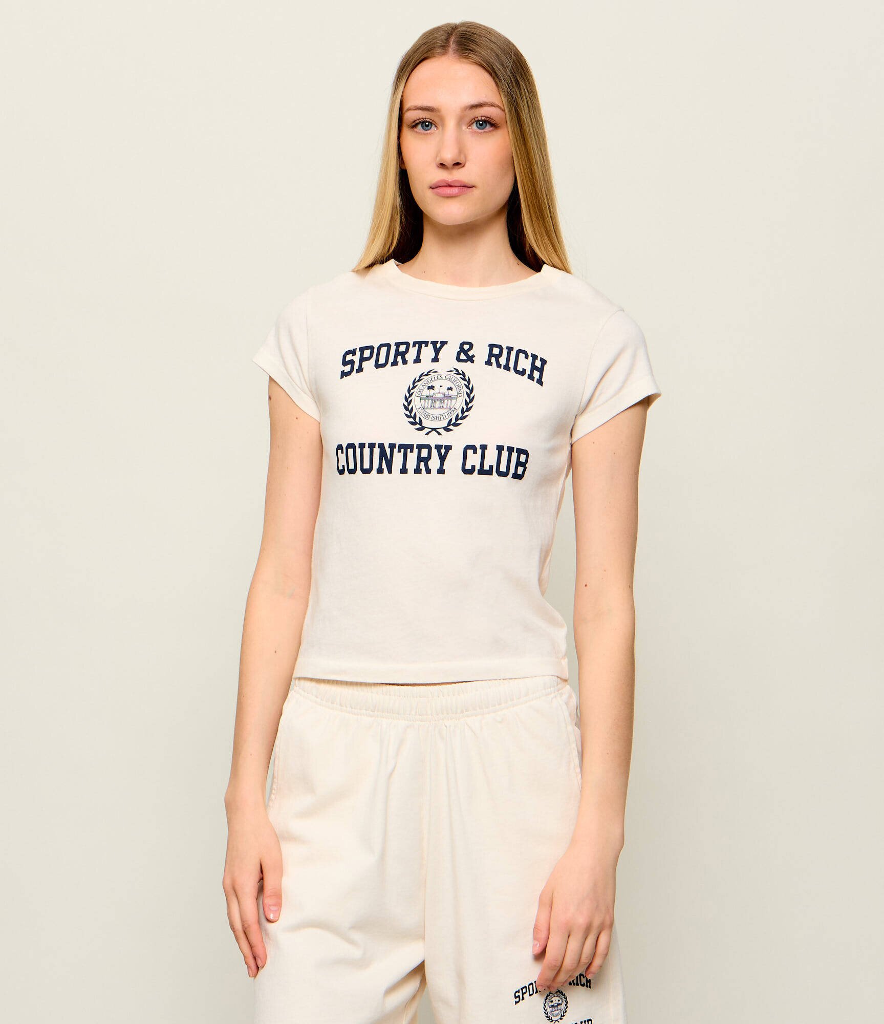 Sporty&Rich Tricou Varsity Crest Essential | Slim Fit