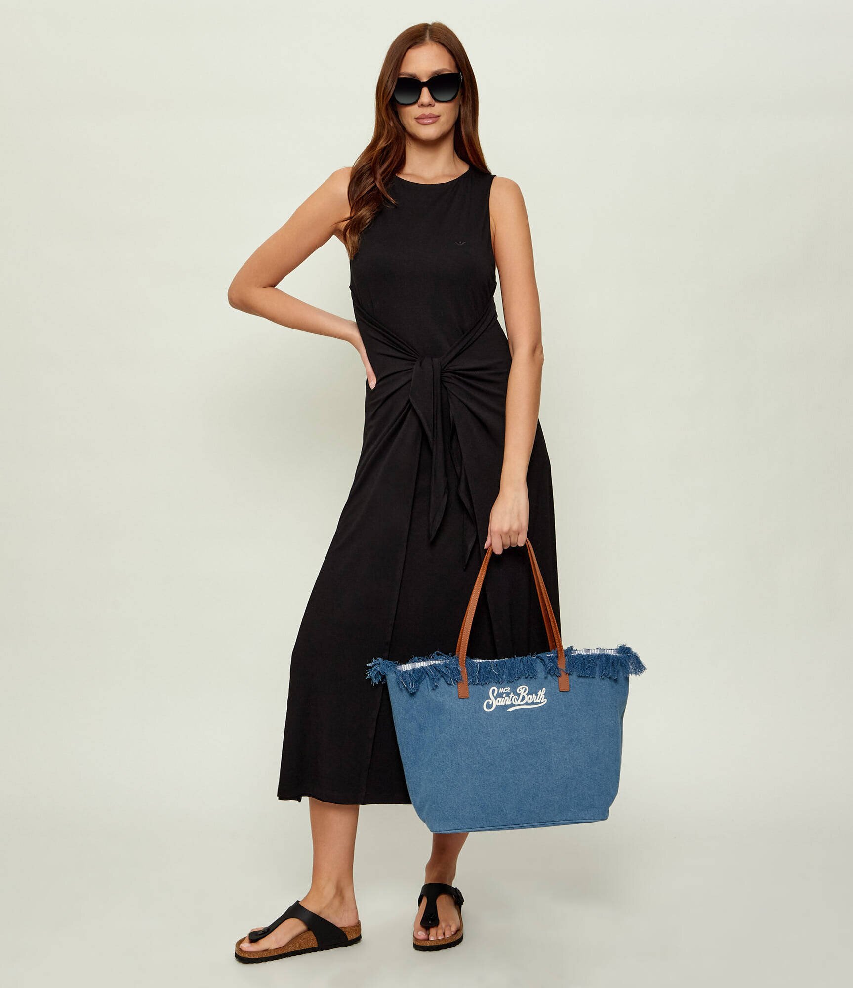 ST.Barth De blugi geantă shopper City cu adaos de piele