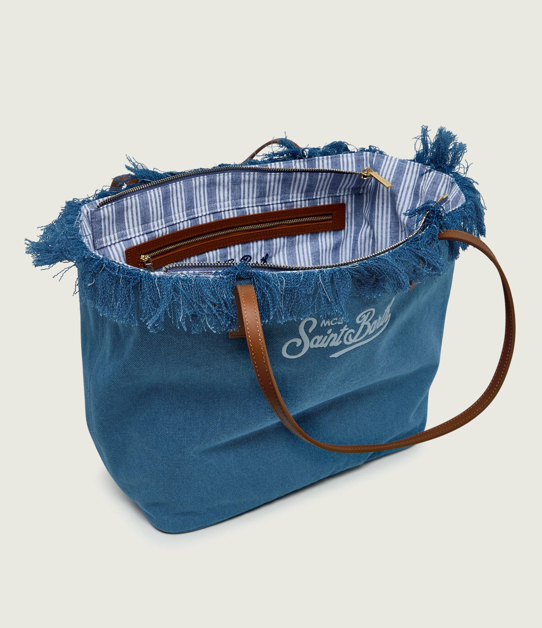 ST.Barth De blugi geantă shopper City cu adaos de piele