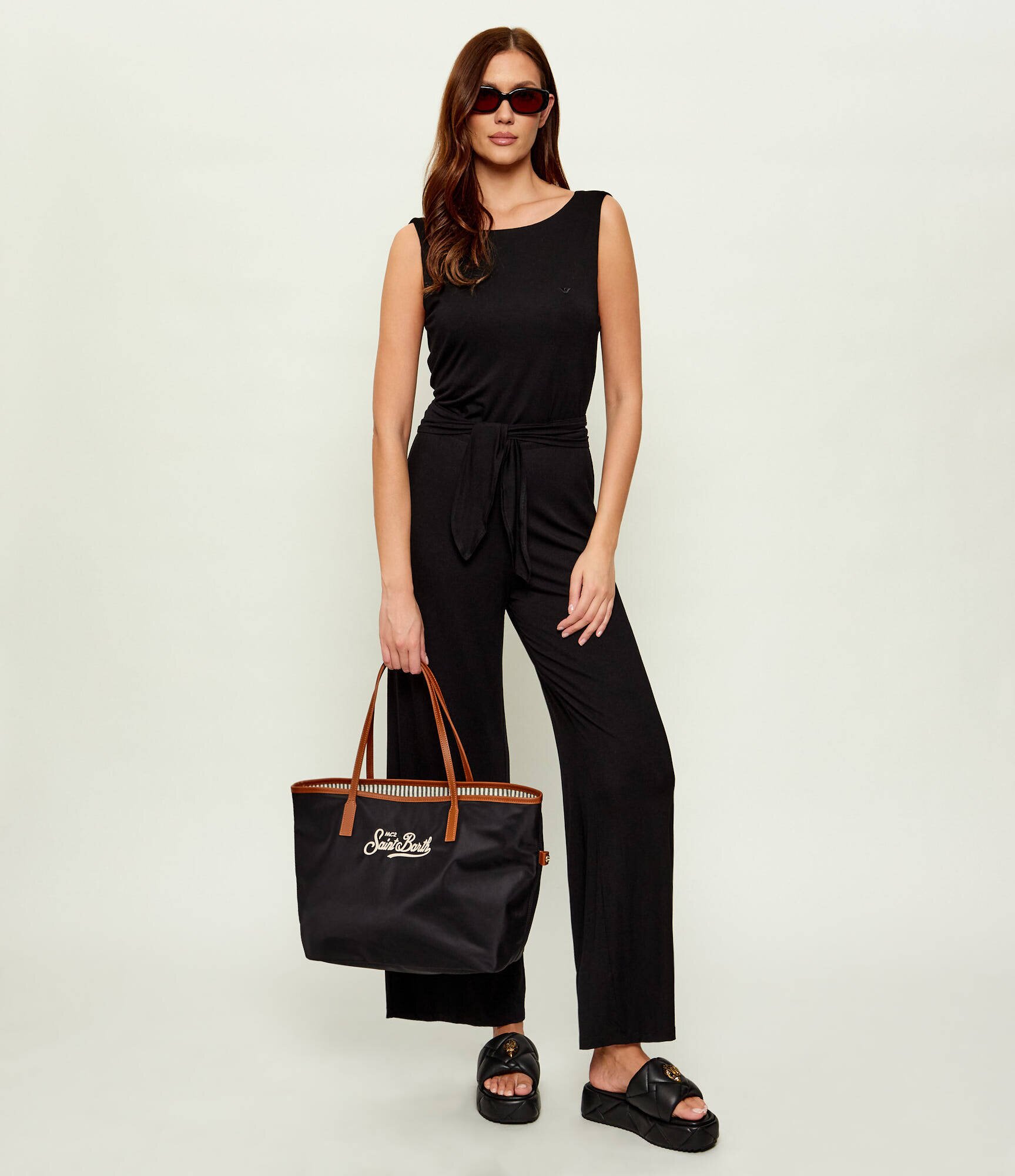 ST.Barth Geantă shopper City cu adaos de piele