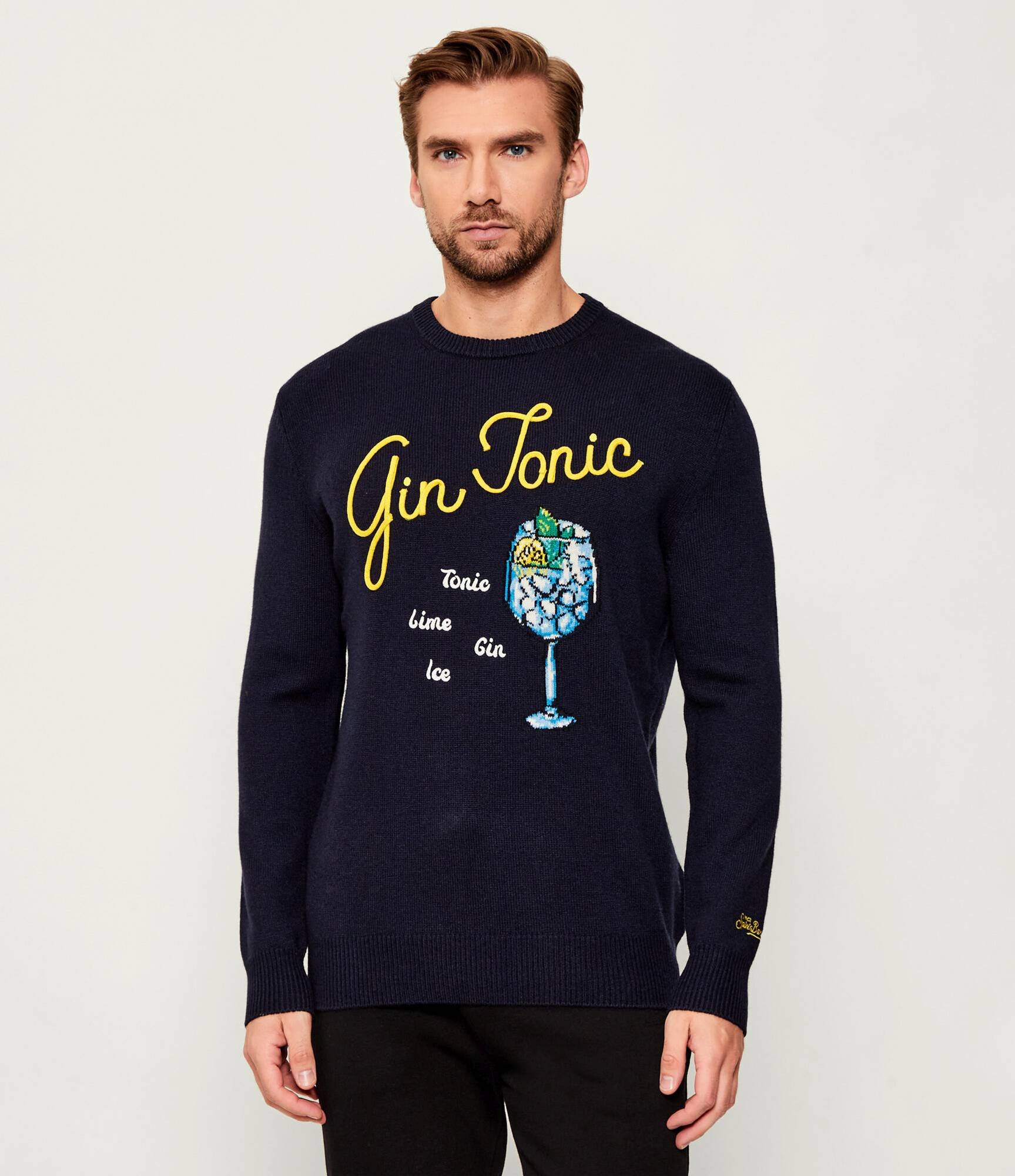 St. Barth Pulover Heron DRINK GIN | regular fit cu adaos de lână și cașmir