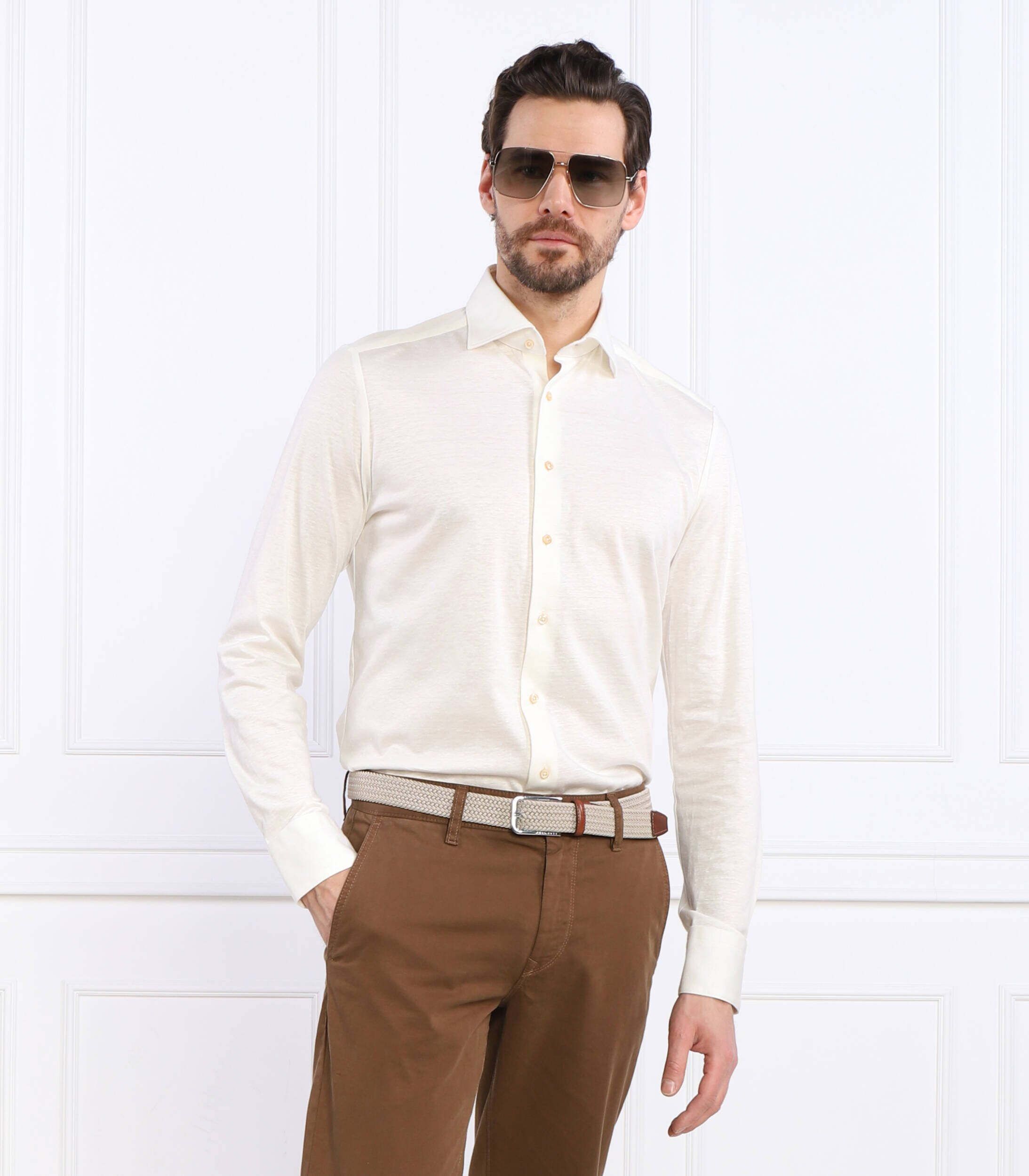 Stenströms Cămașă | Slim Fit | cu adaos de in