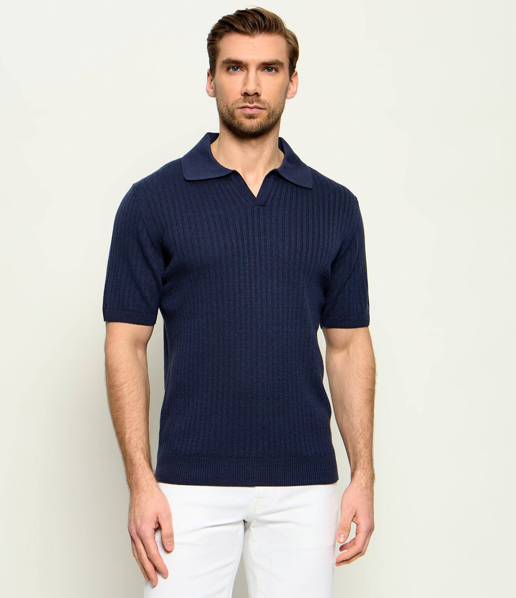 Stenströms De lână polo | Slim Fit | cu adaos de in