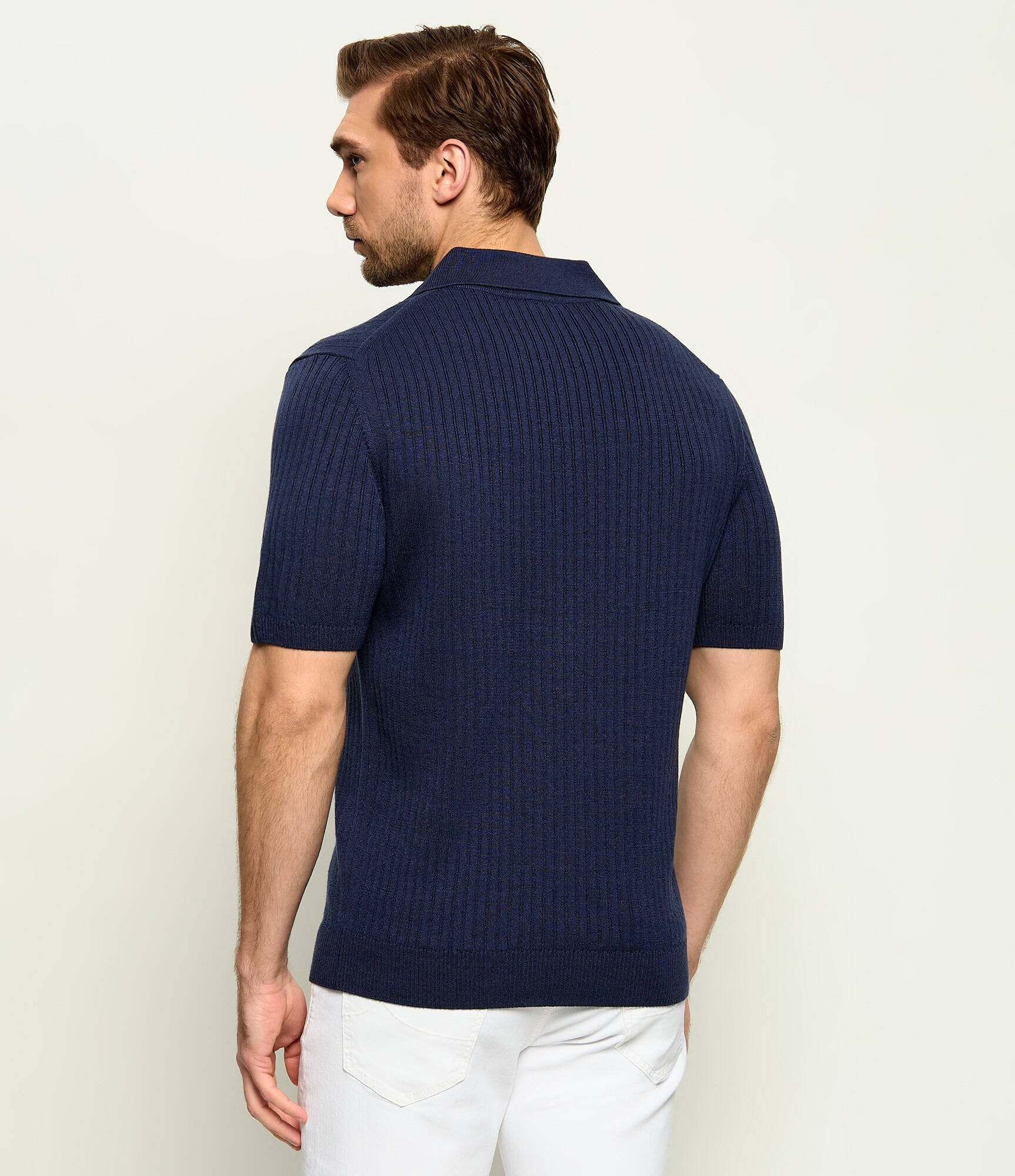 Stenströms De lână polo | Slim Fit | cu adaos de in