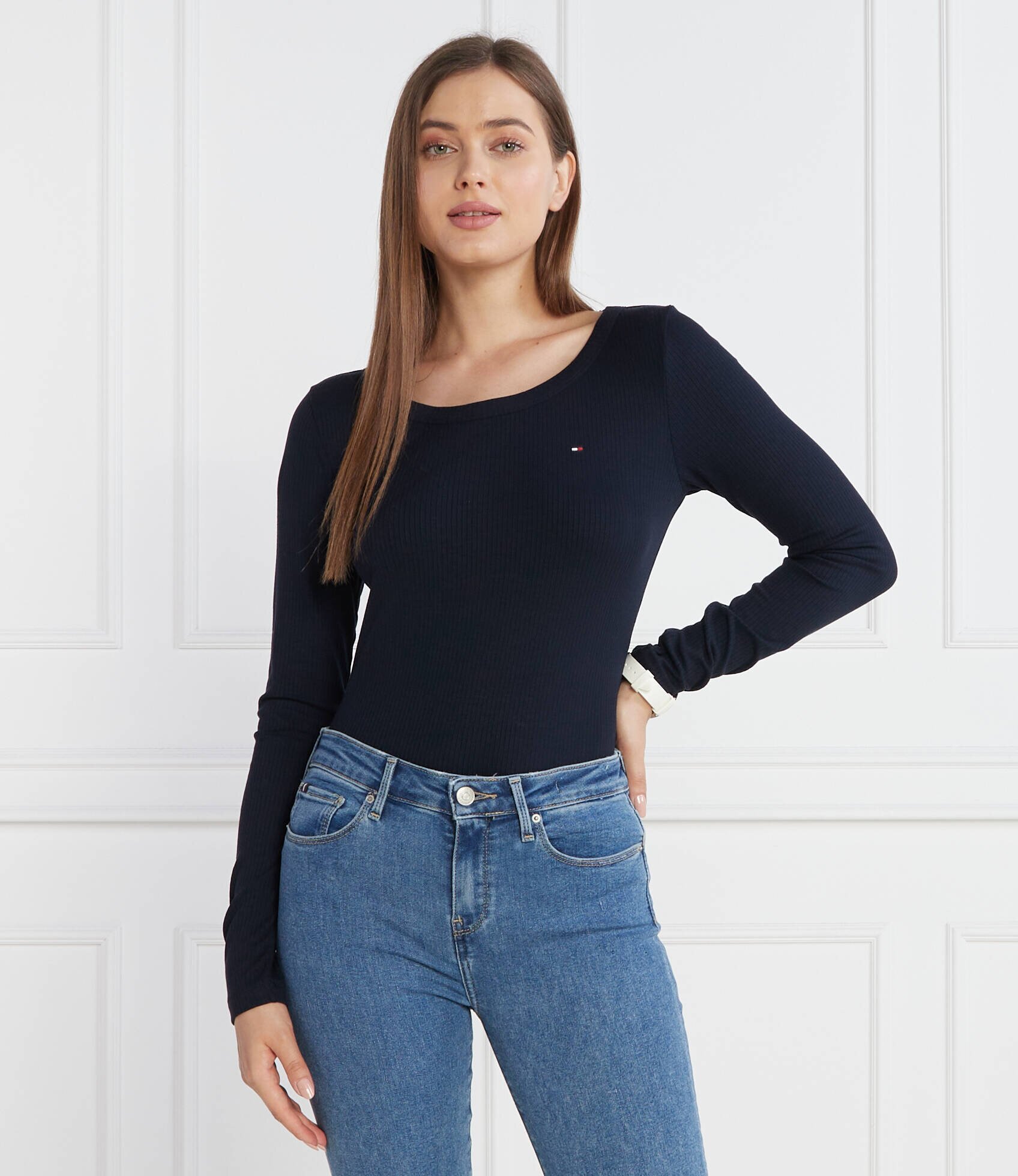 Tommy Hilfiger Bluză 5X2 RIB O-NK LS | Slim Fit