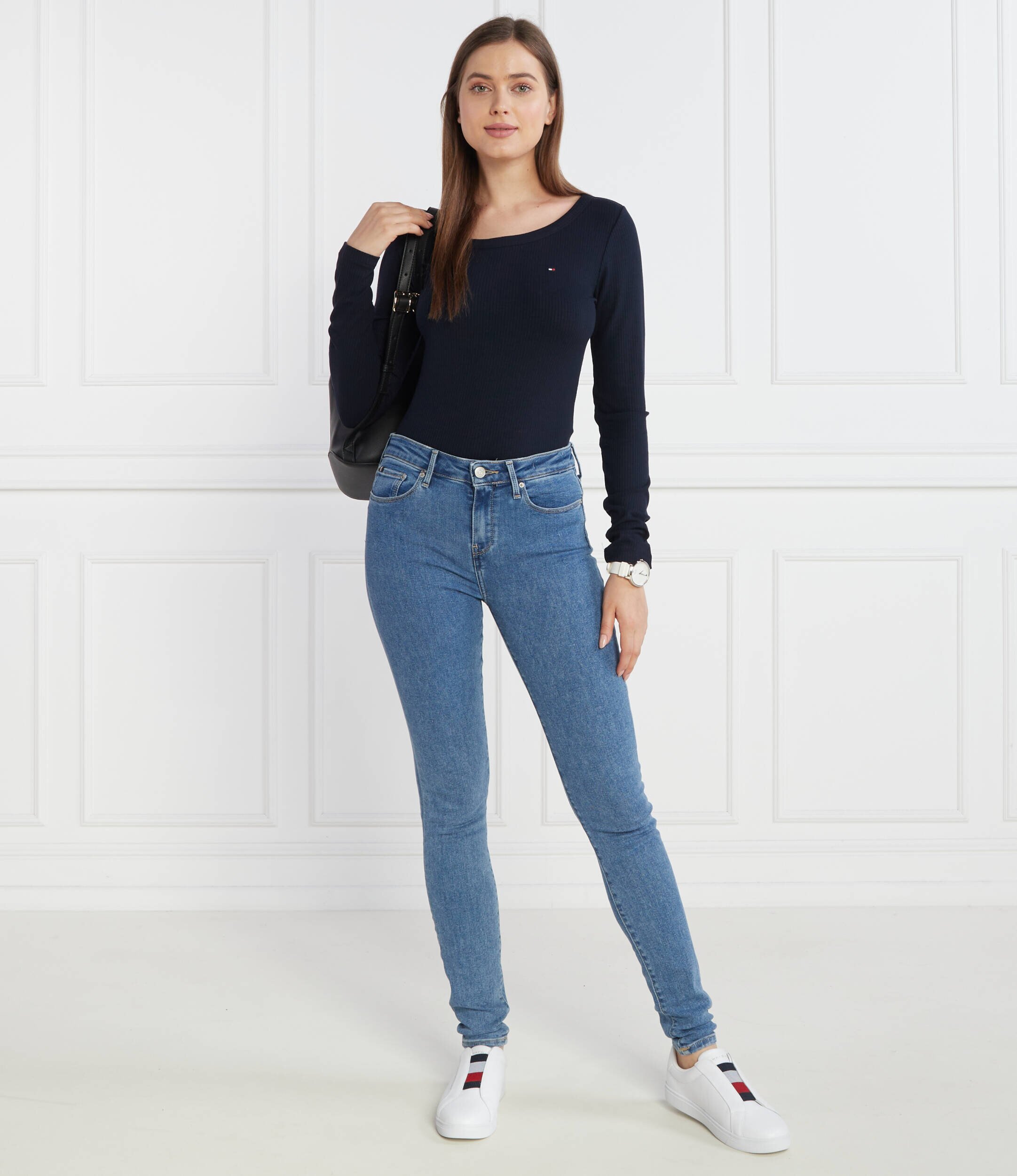 Tommy Hilfiger Bluză 5X2 RIB O-NK LS | Slim Fit