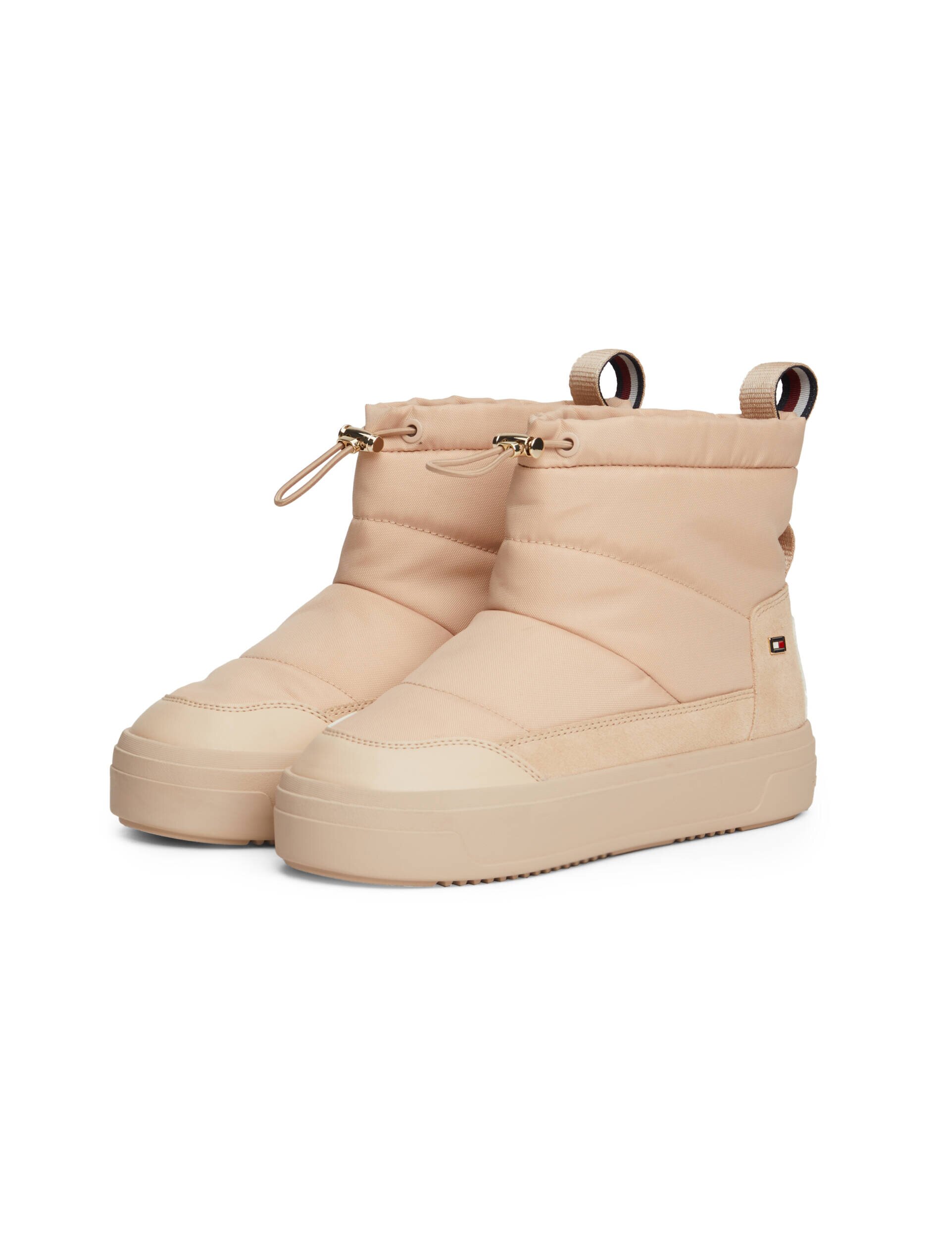 Tommy Hilfiger Bocanci Flag Nylon Mini Snowboot cu adaos de piele