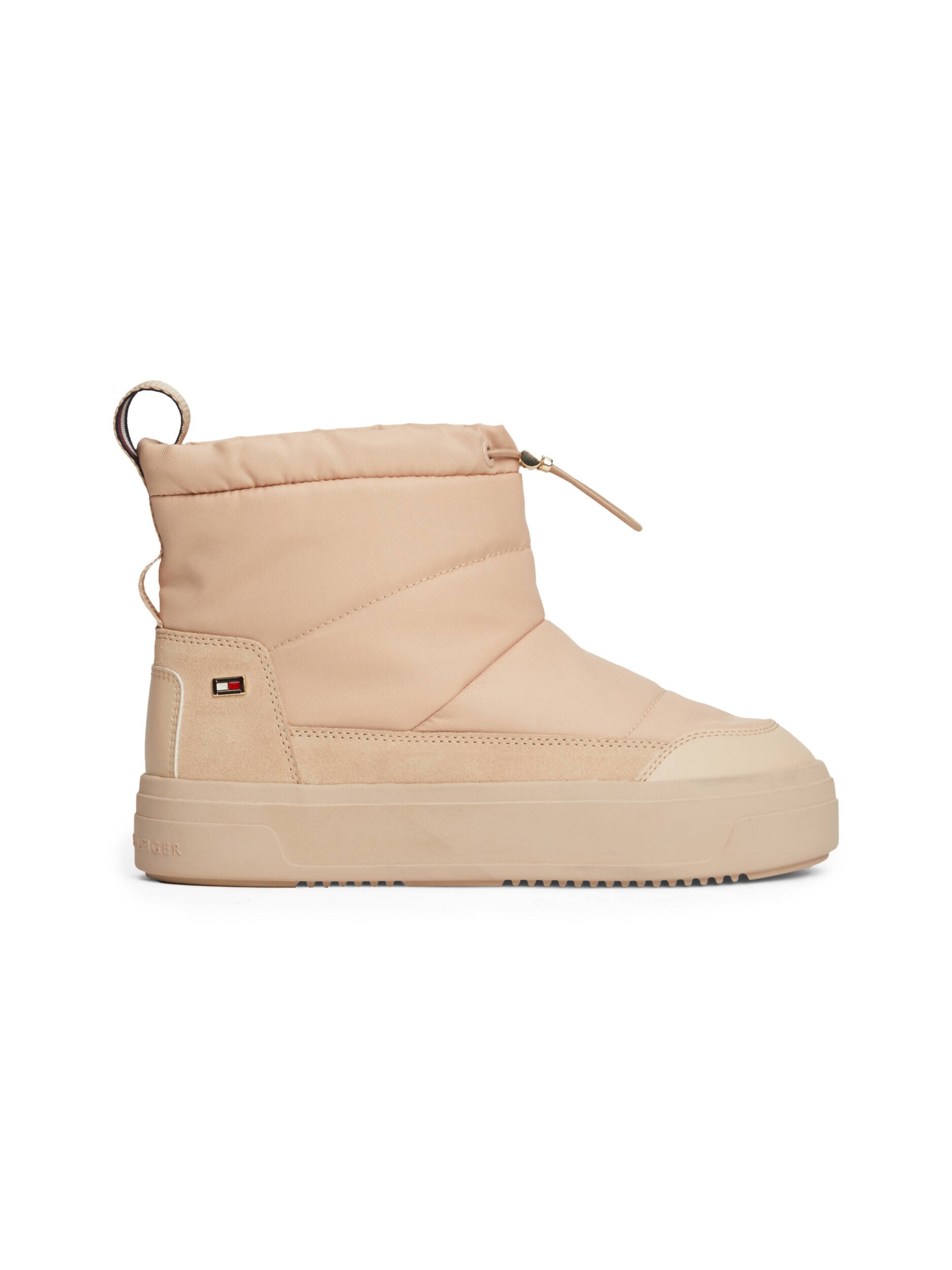 Tommy Hilfiger Bocanci Flag Nylon Mini Snowboot cu adaos de piele
