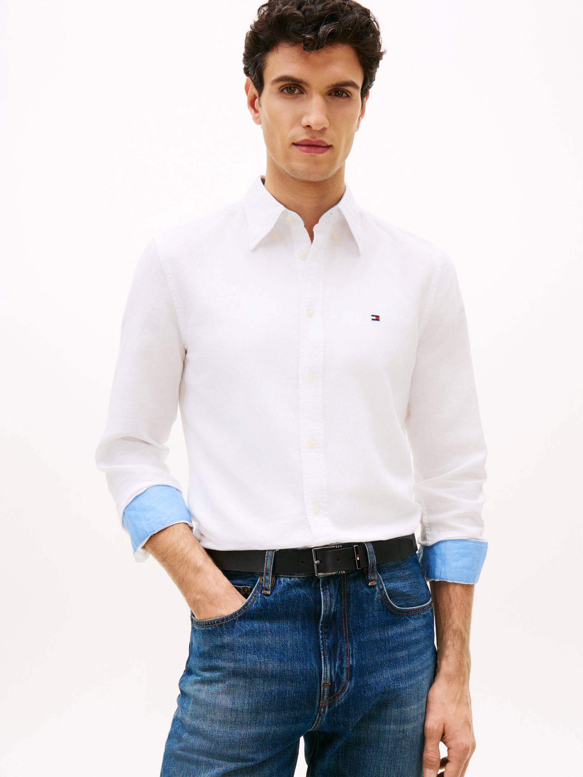Tommy Hilfiger Cămașă | regular fit | cu adaos de in