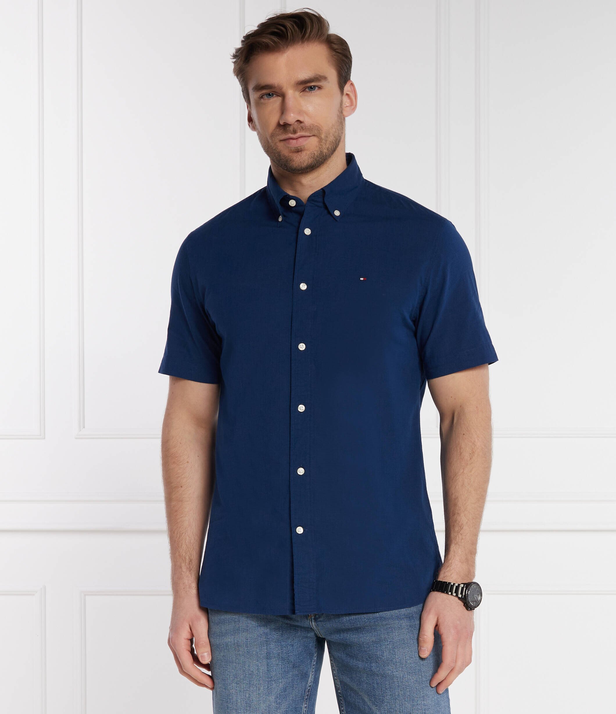Tommy Hilfiger Cămașă | regular fit | cu adaos de in