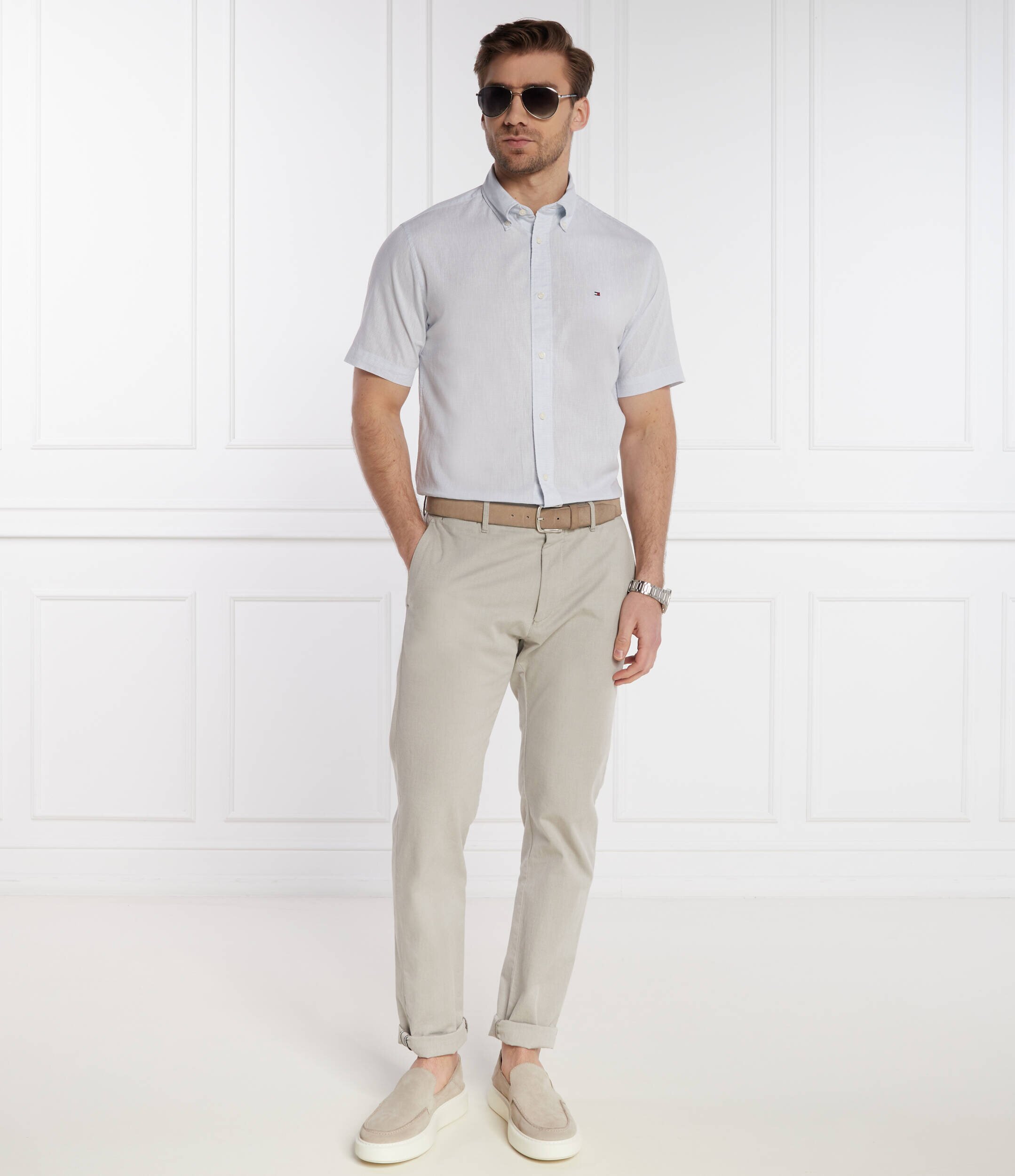 Tommy Hilfiger Cămașă | Regular Fit | cu adaos de in