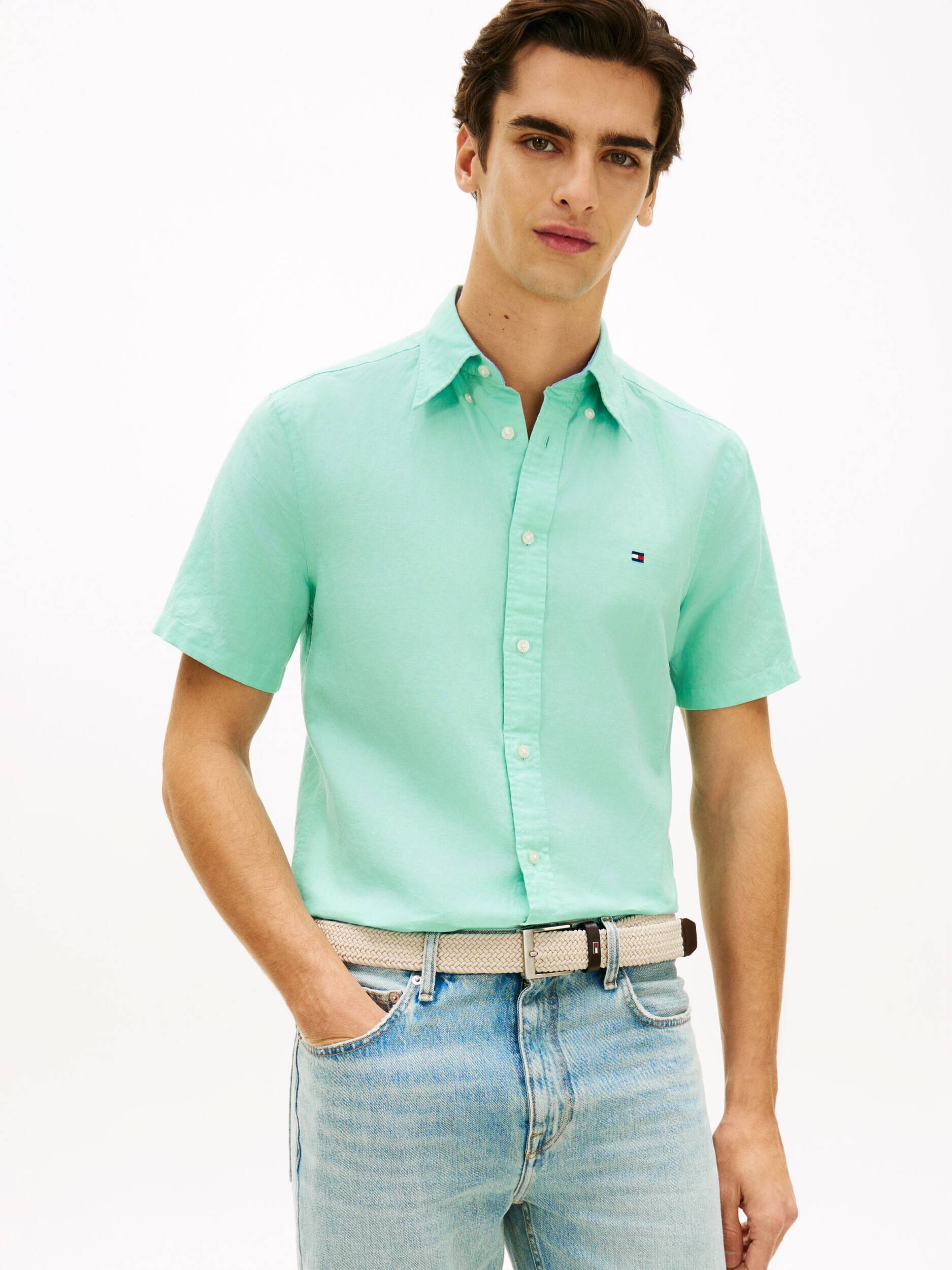 Tommy Hilfiger Cămașă | regular fit | cu adaos de in