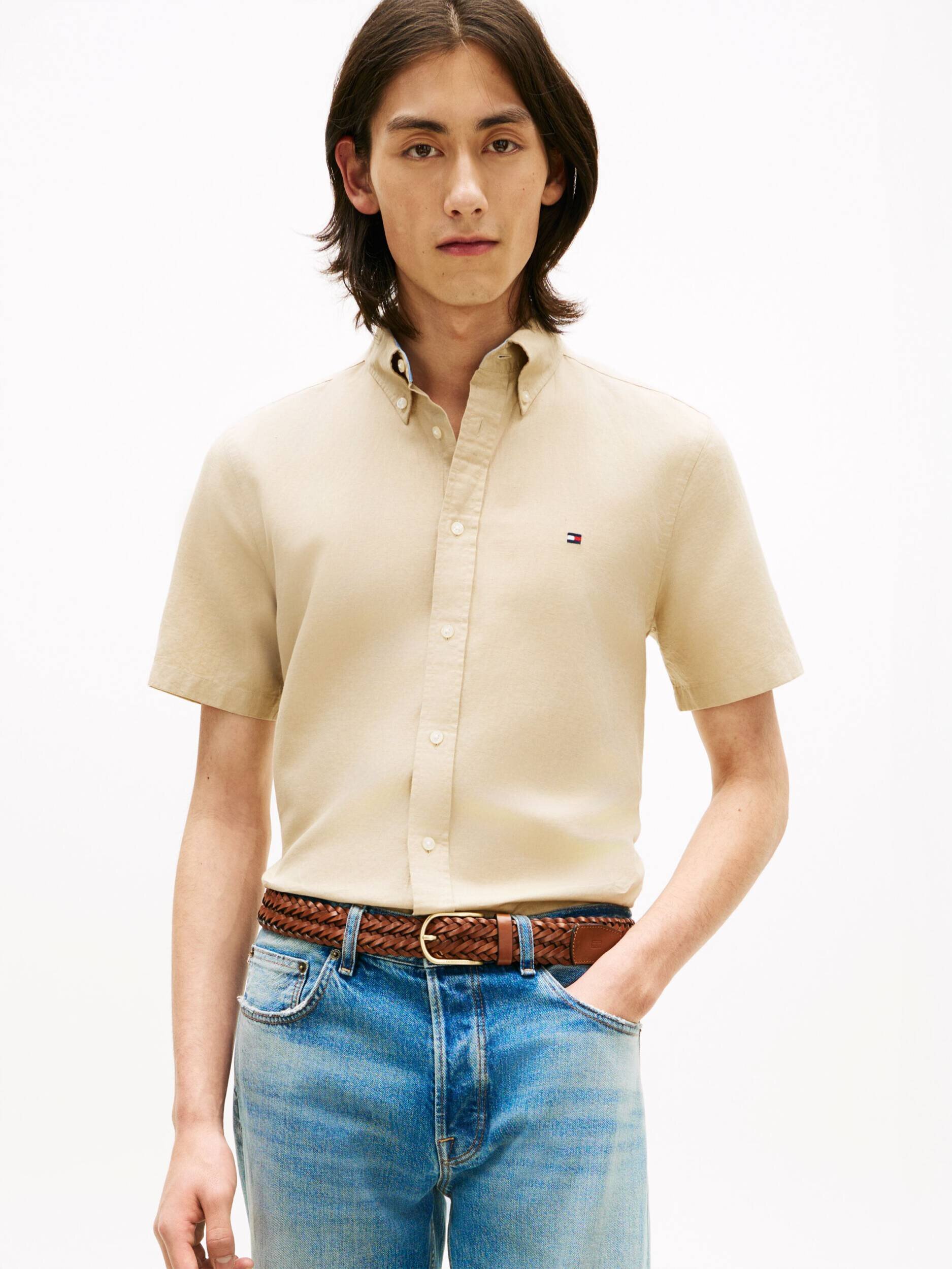Tommy Hilfiger Cămașă | regular fit | cu adaos de in
