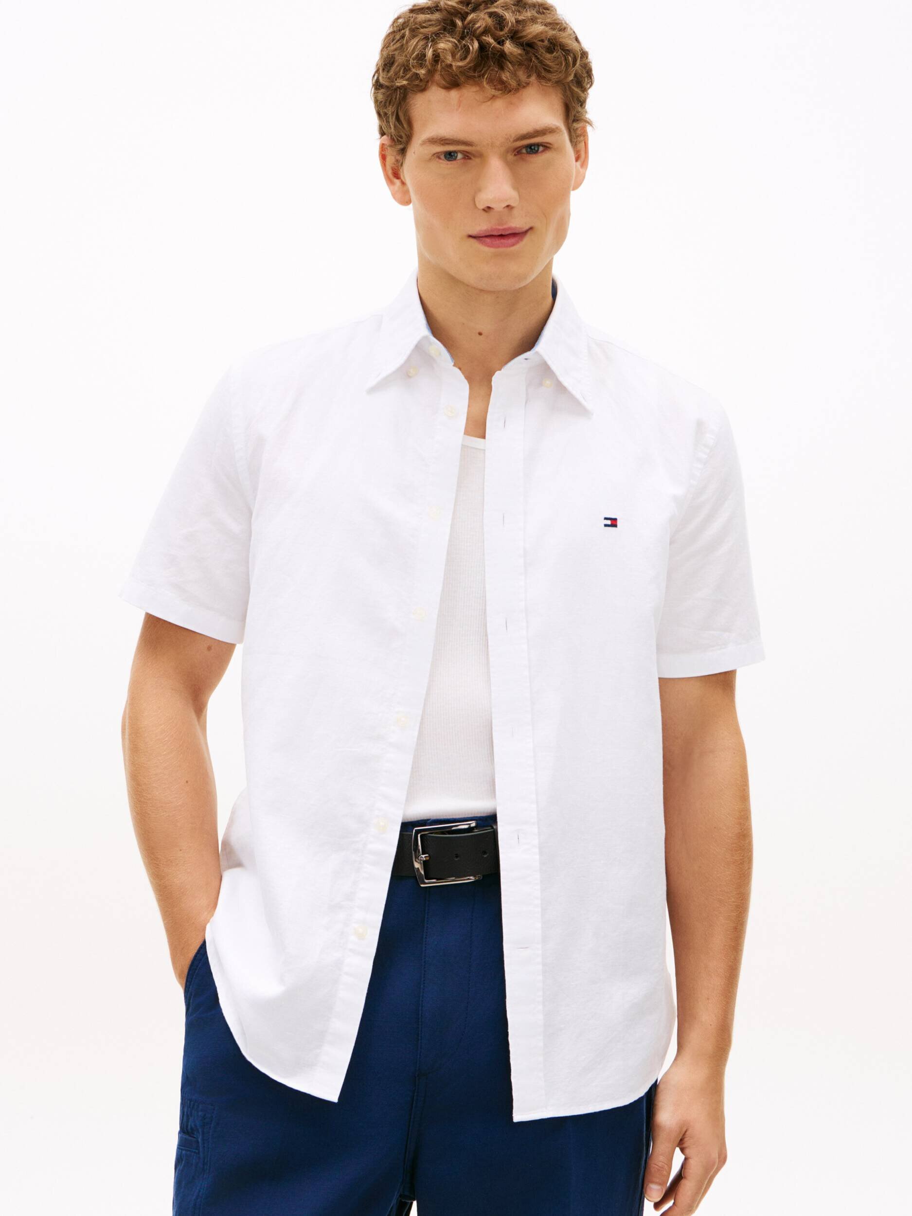 Tommy Hilfiger Cămașă | regular fit | cu adaos de in