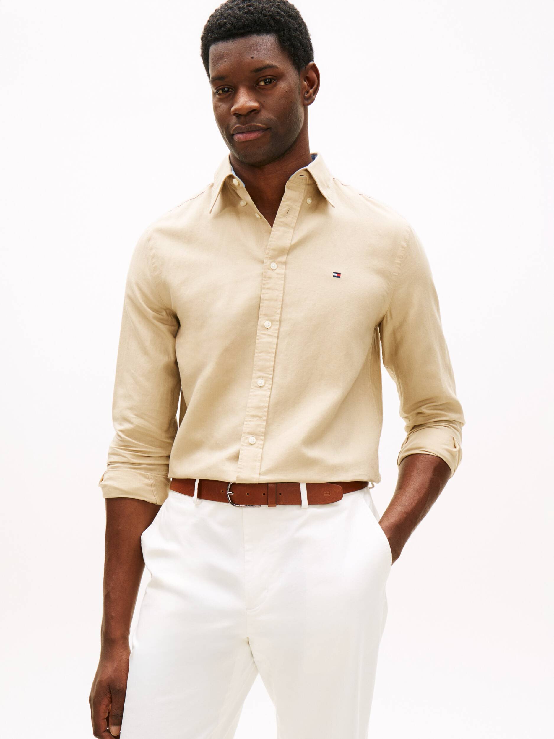 Tommy Hilfiger Cămașă | regular fit | cu adaos de in