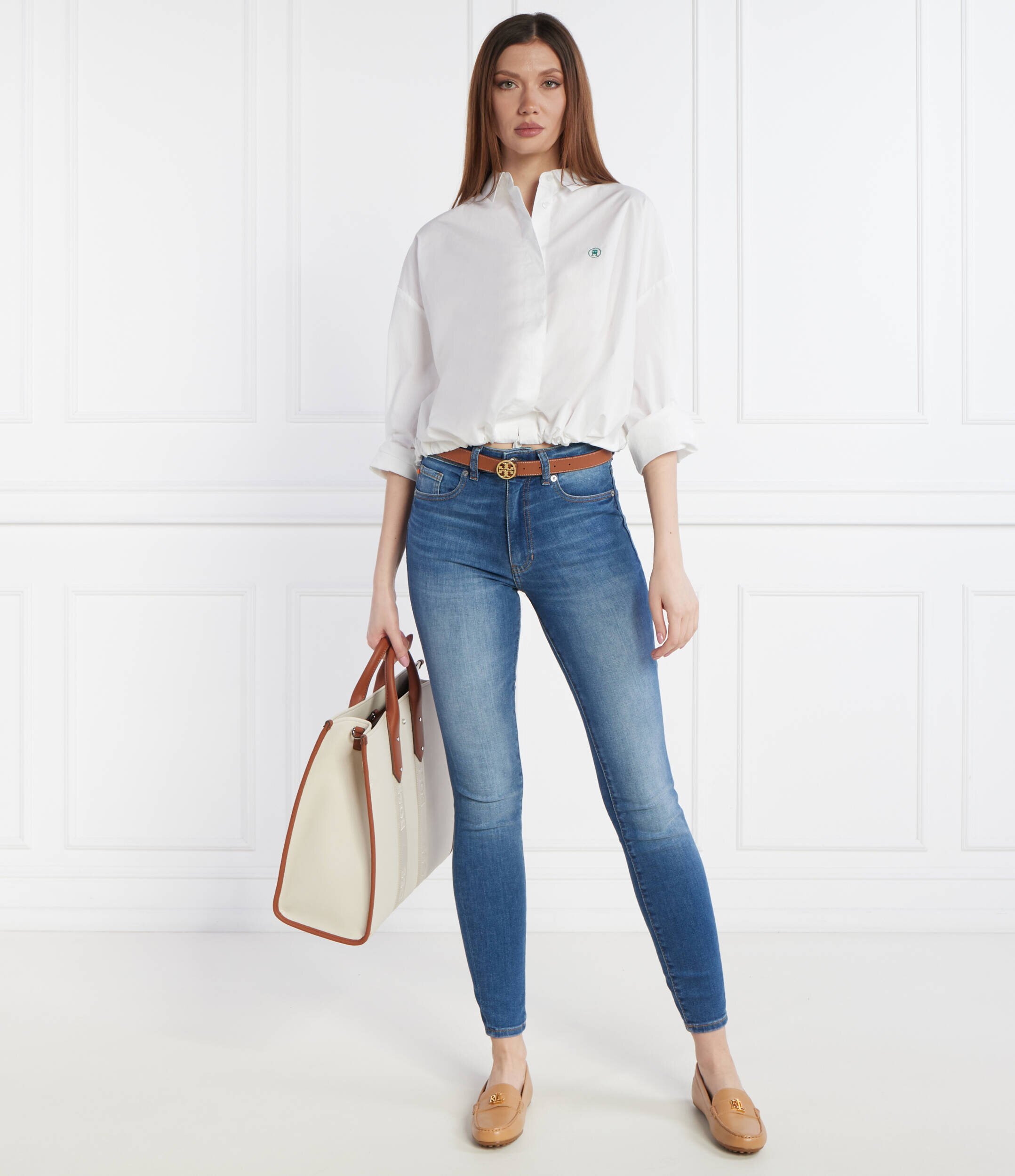 Tommy Hilfiger Cămașă SMD BLOUSON DRAWSTRING | Cropped Fit