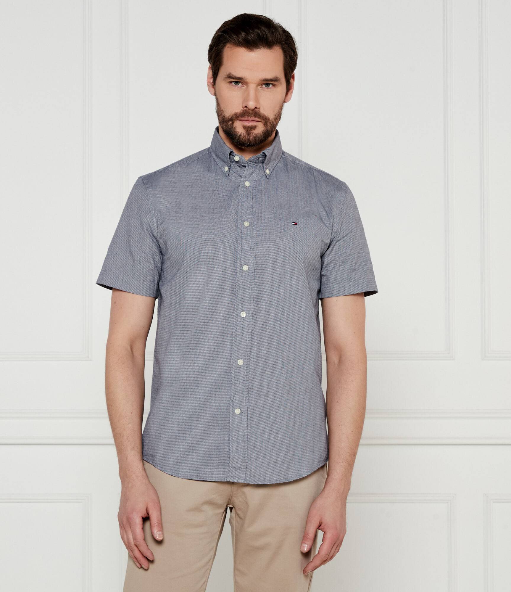 Tommy Hilfiger Cămașă THFLEX POPLIN HOUNDSTOOTH | Regular Fit