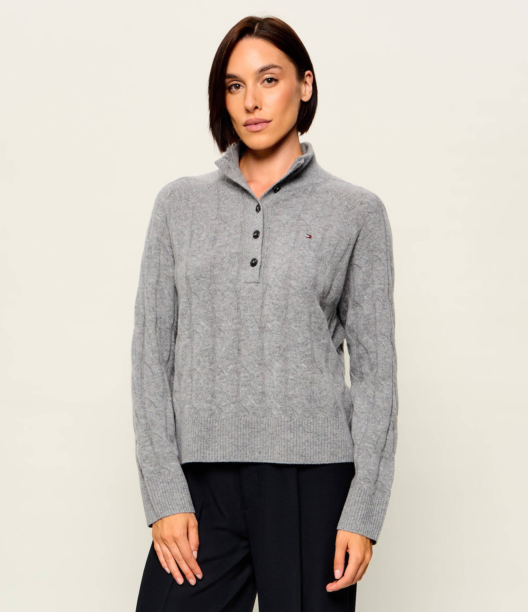 Tommy Hilfiger De lână guler înalt Henley | Relaxed fit