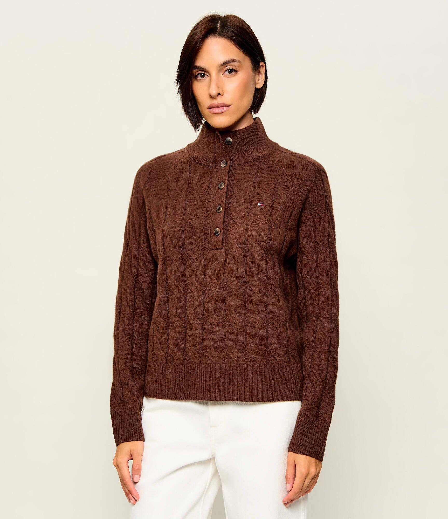Tommy Hilfiger De lână guler înalt Henley | Relaxed fit