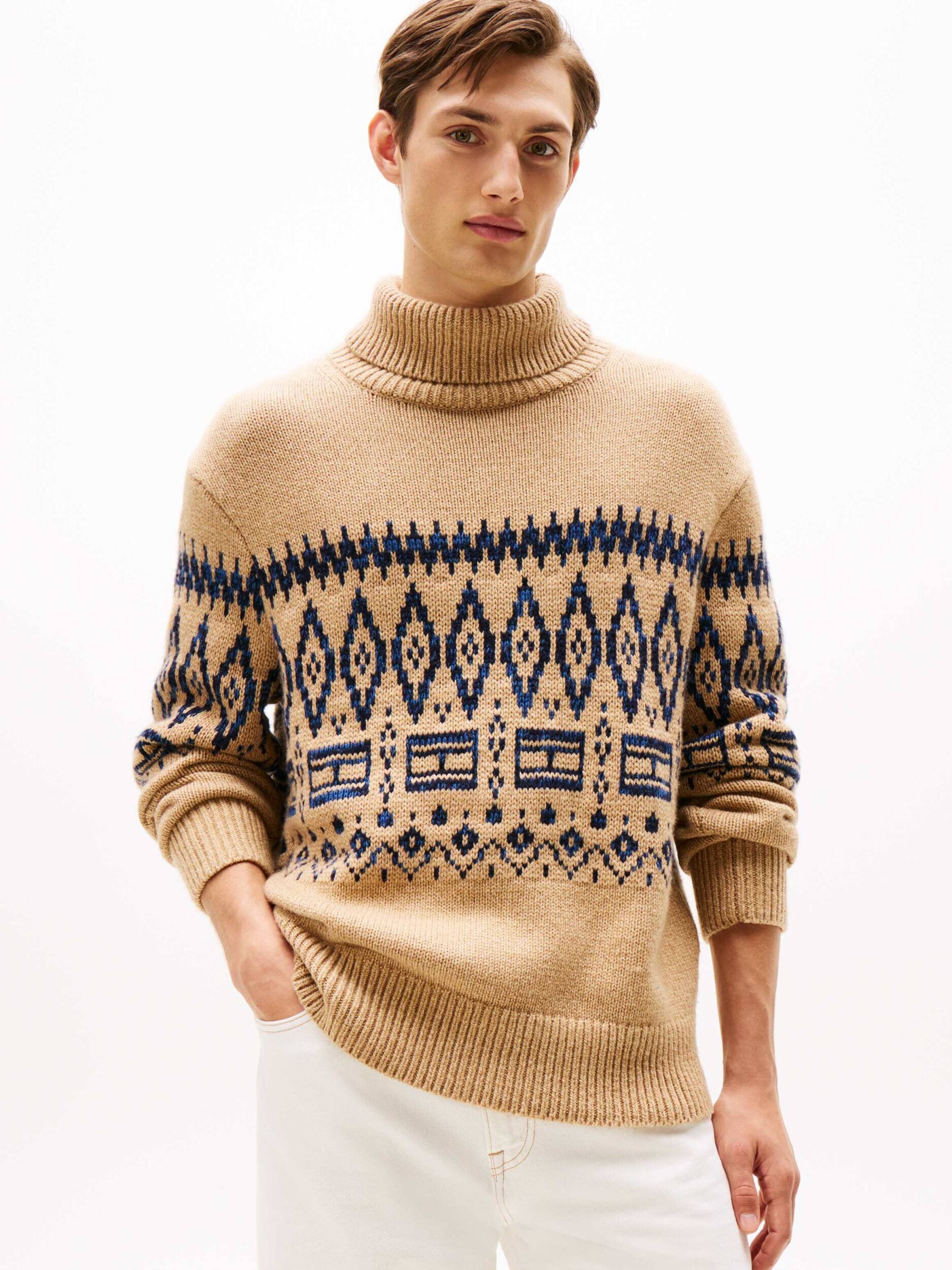 Tommy Hilfiger De lână maletă Fair Isle | Relaxed fit