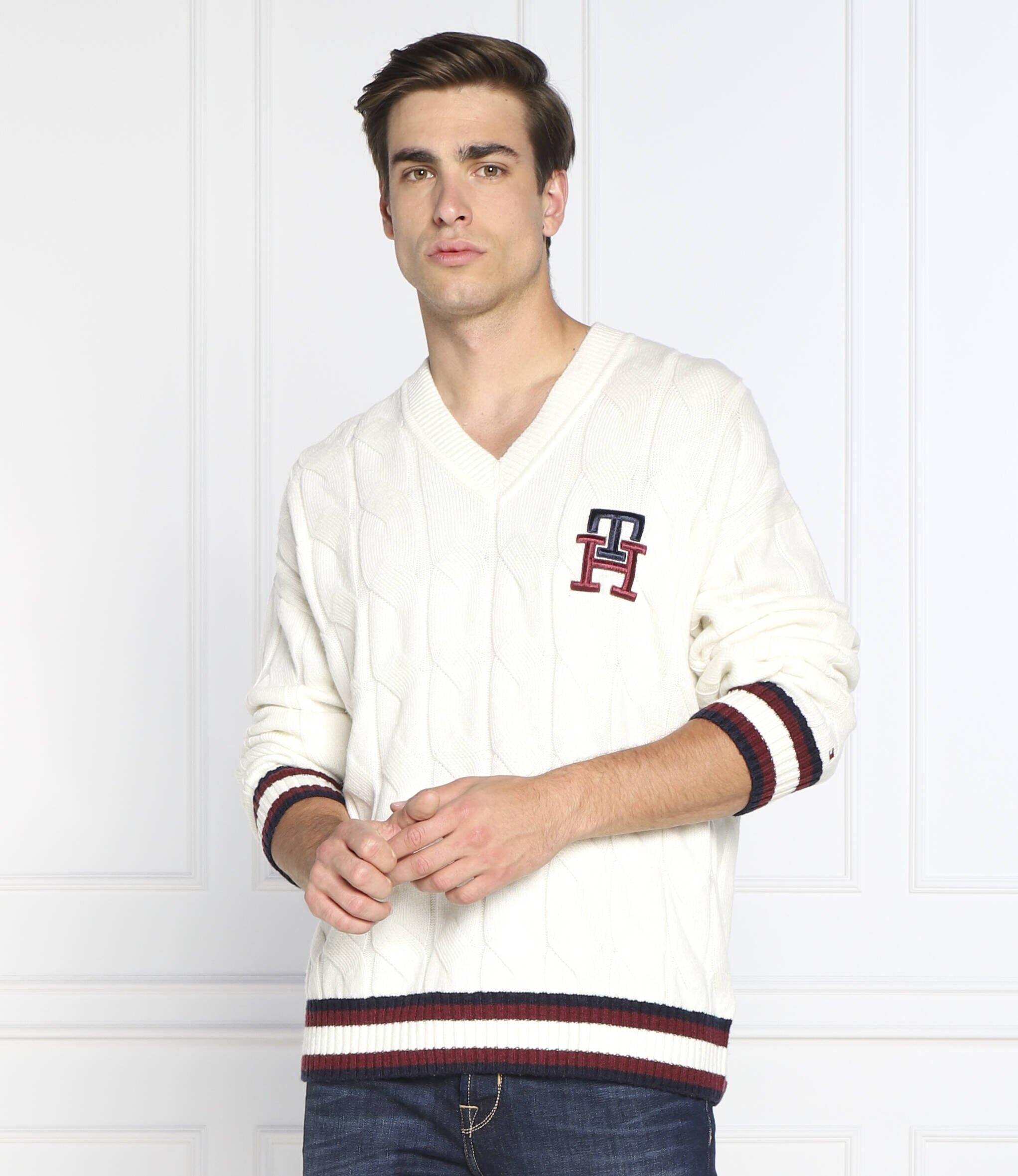 Tommy Hilfiger de lână pulover monogram cable cricket | oversize fit