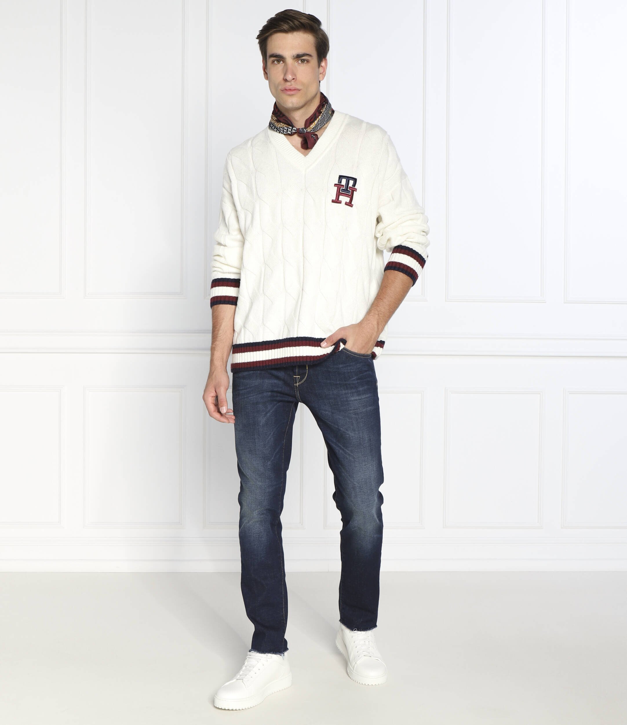 Tommy Hilfiger de lână pulover monogram cable cricket | oversize fit