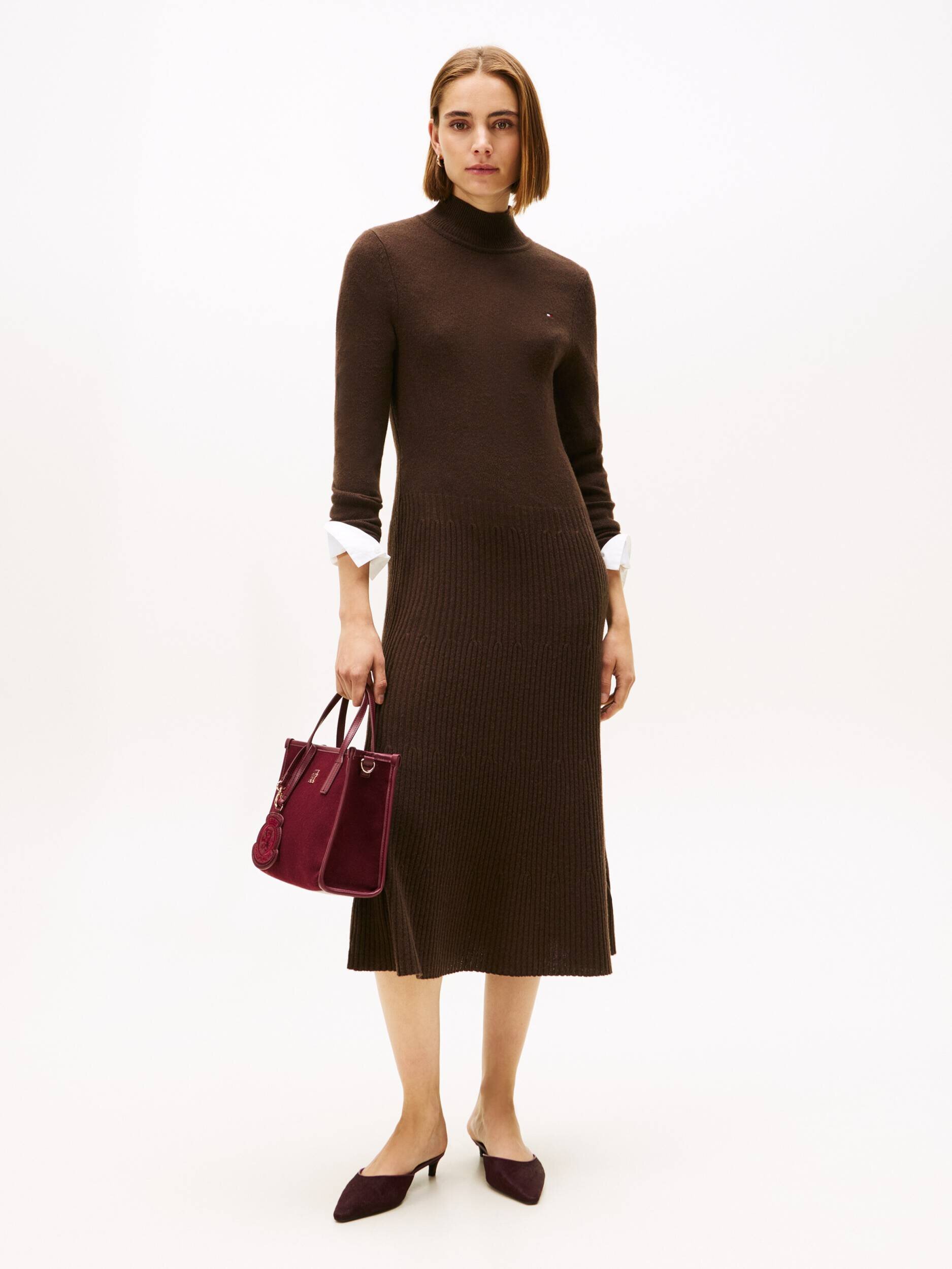 Tommy Hilfiger De lână rochie MOCK-NK