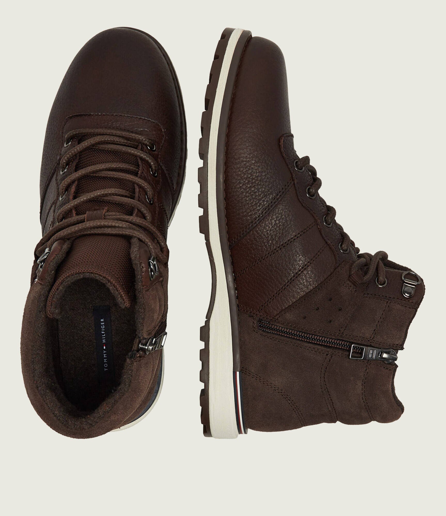 Tommy Hilfiger De piele ghete de trekking Corporate | piele întoarsă