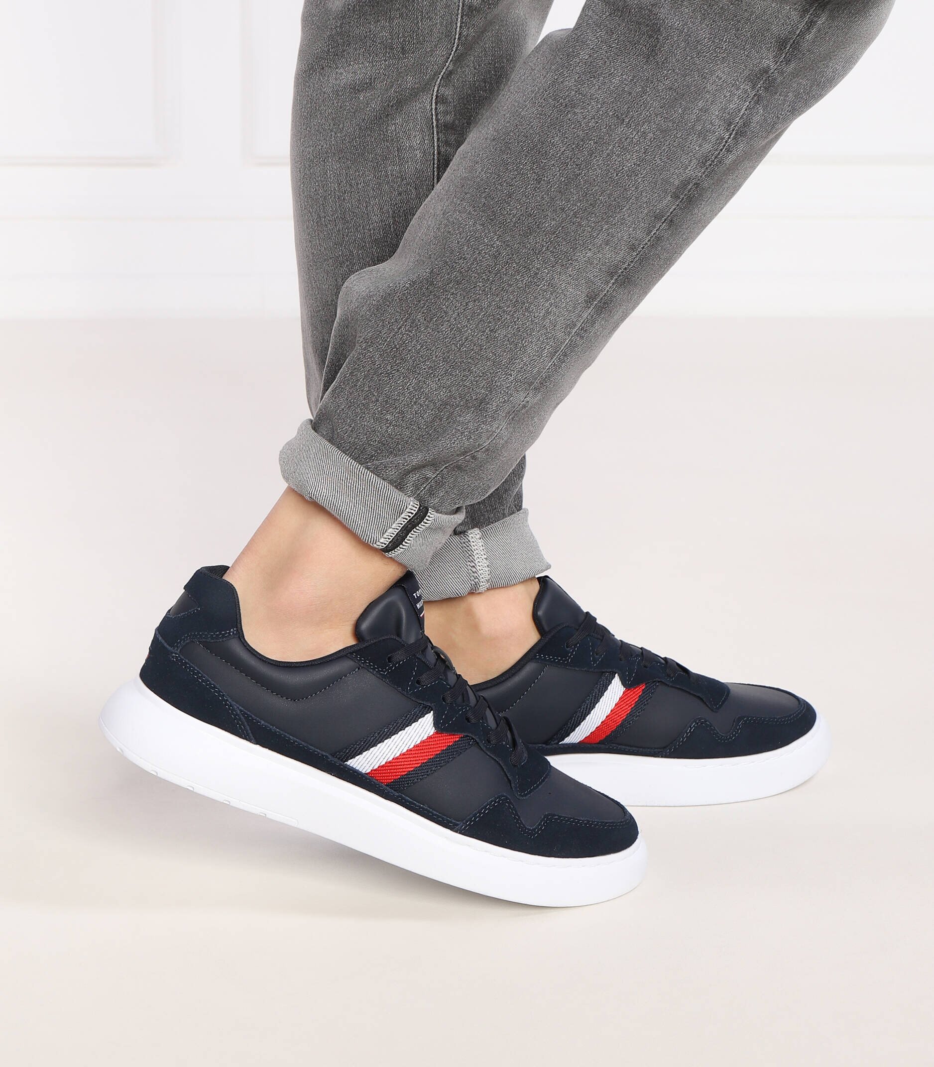 Tommy Hilfiger De piele teniși LIGHTWEIGHT LEATHER MIX CUP
