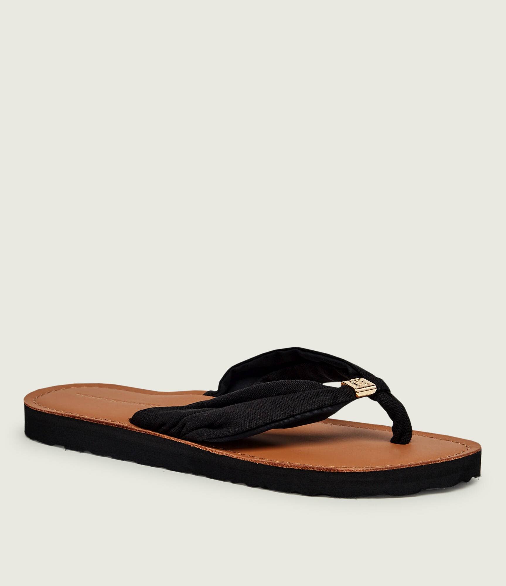 Tommy Hilfiger Flip flops cu adaos de piele
