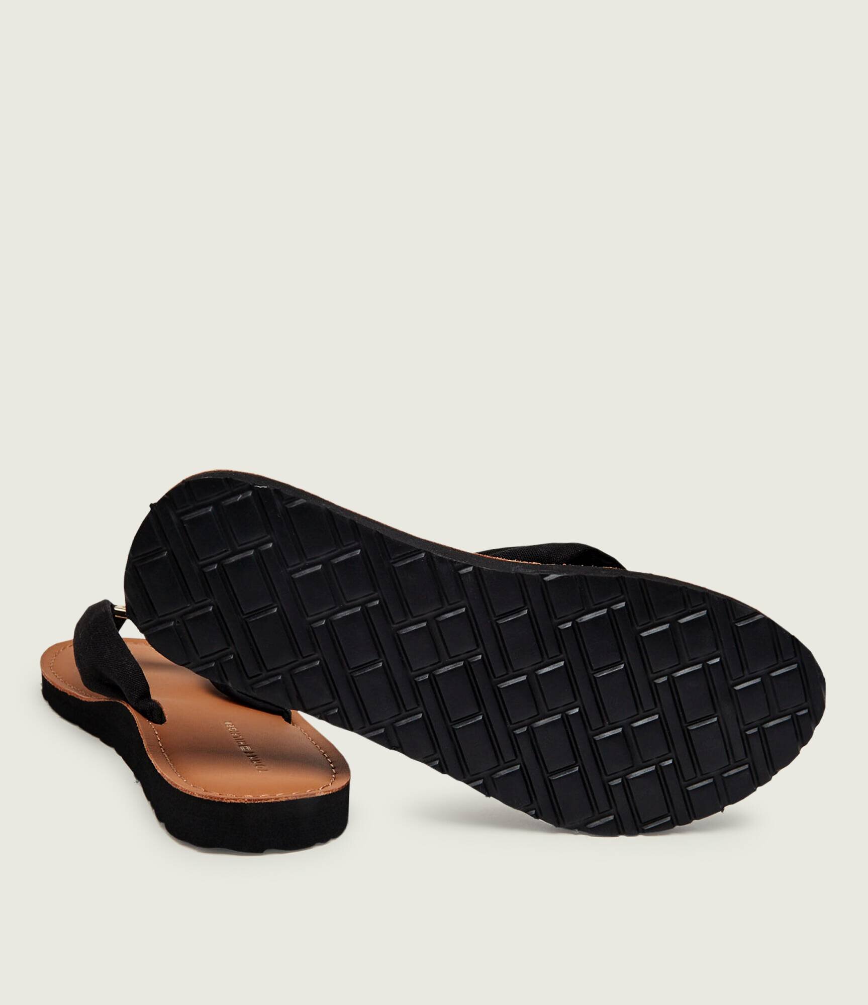 Tommy Hilfiger Flip flops cu adaos de piele