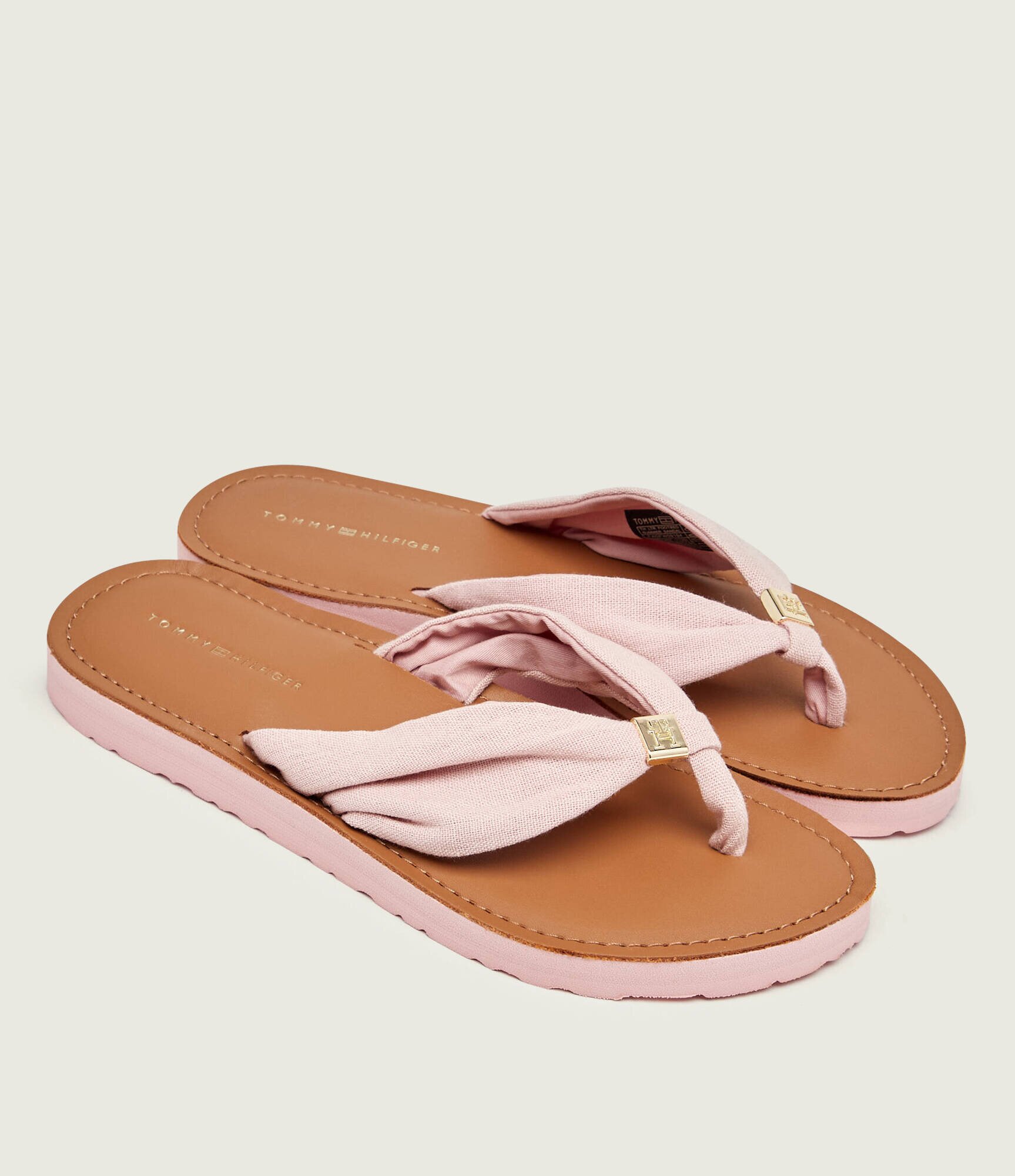 Tommy Hilfiger Flip flops cu adaos de piele