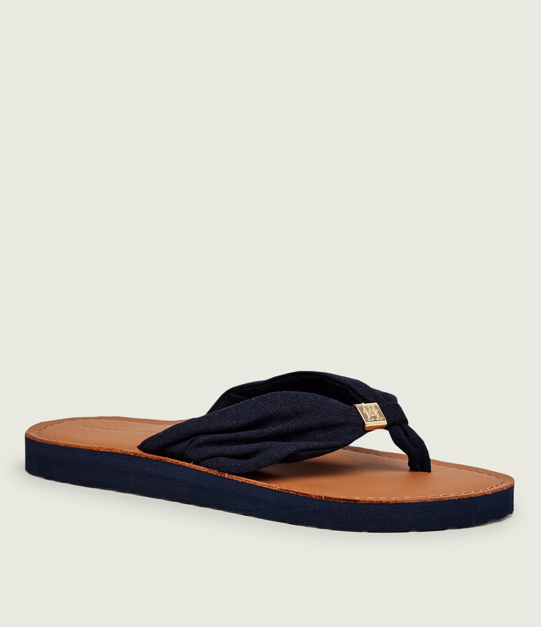 Tommy Hilfiger Flip flops cu adaos de piele