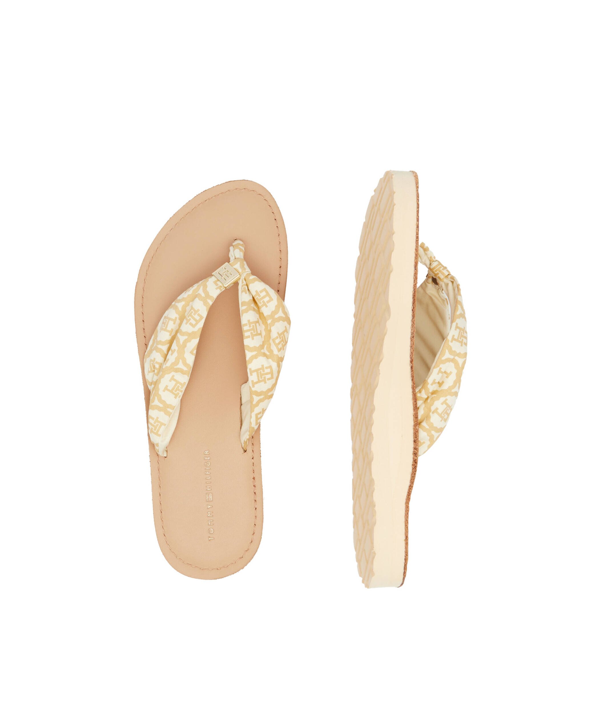 Tommy Hilfiger Flip flops cu adaos de piele
