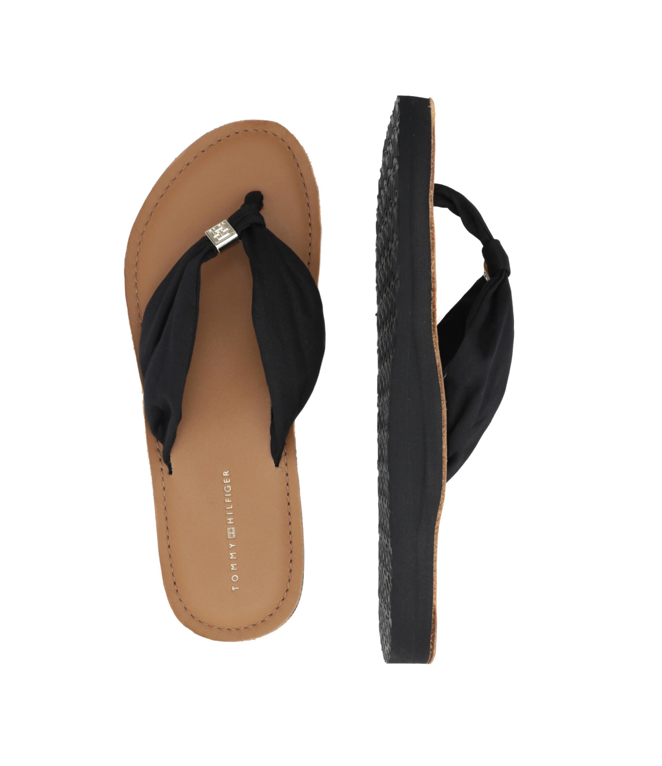 Tommy Hilfiger Flip flops cu adaos de piele